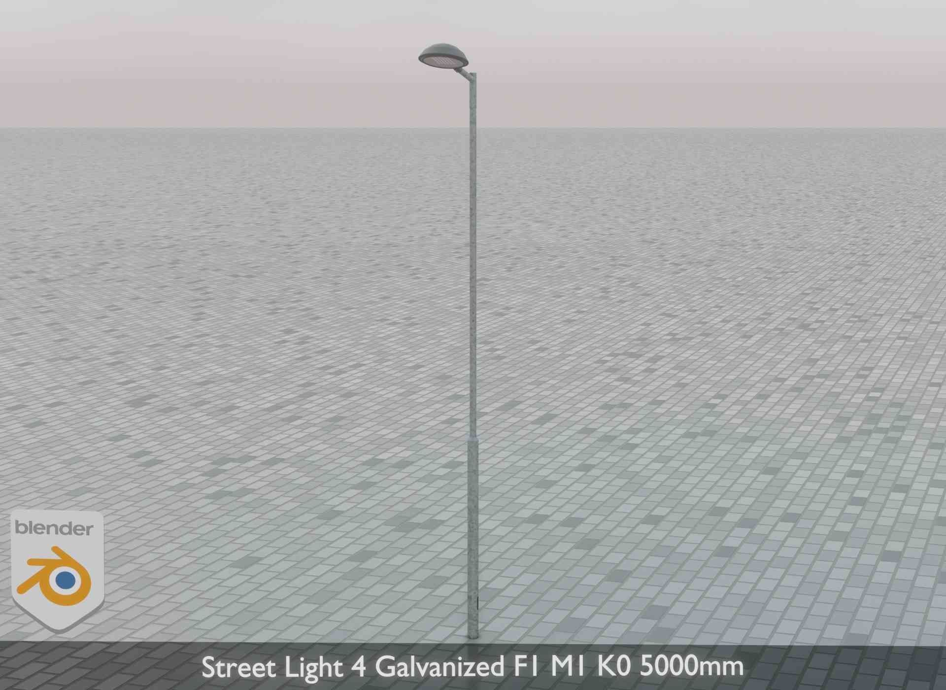 Street Light 4 Galvanized F1 M1 K0 5000mm Low-poly 3D model_73