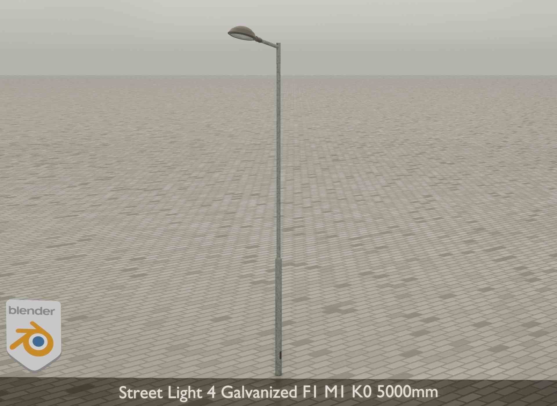 Street Light 4 Galvanized F1 M1 K0 5000mm Low-poly 3D model_36