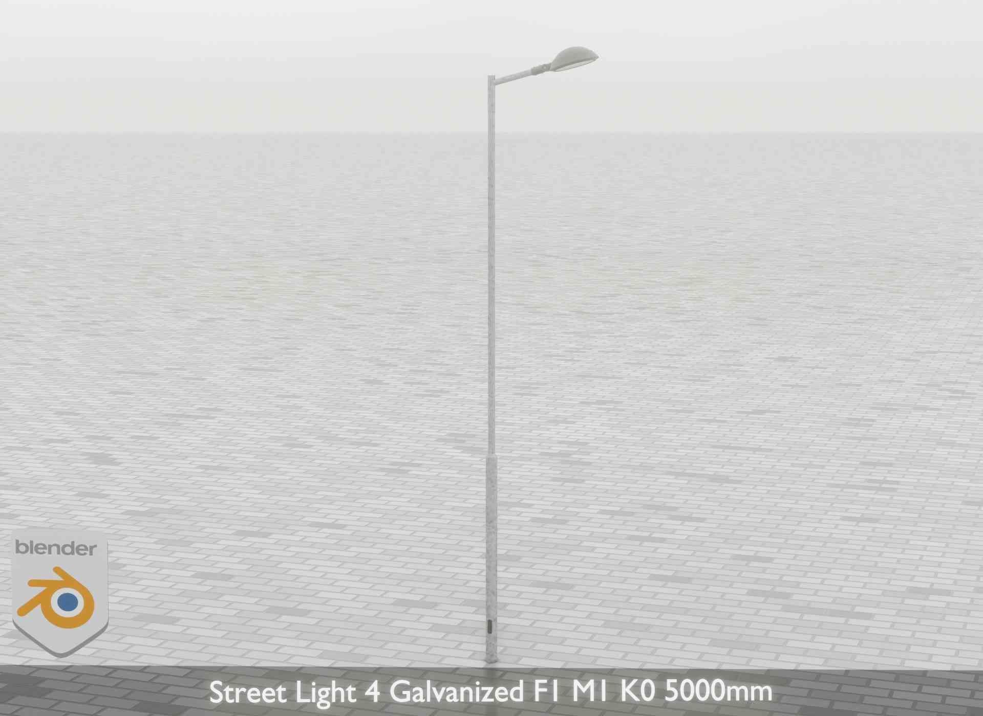 Street Light 4 Galvanized F1 M1 K0 5000mm Low-poly 3D model_63