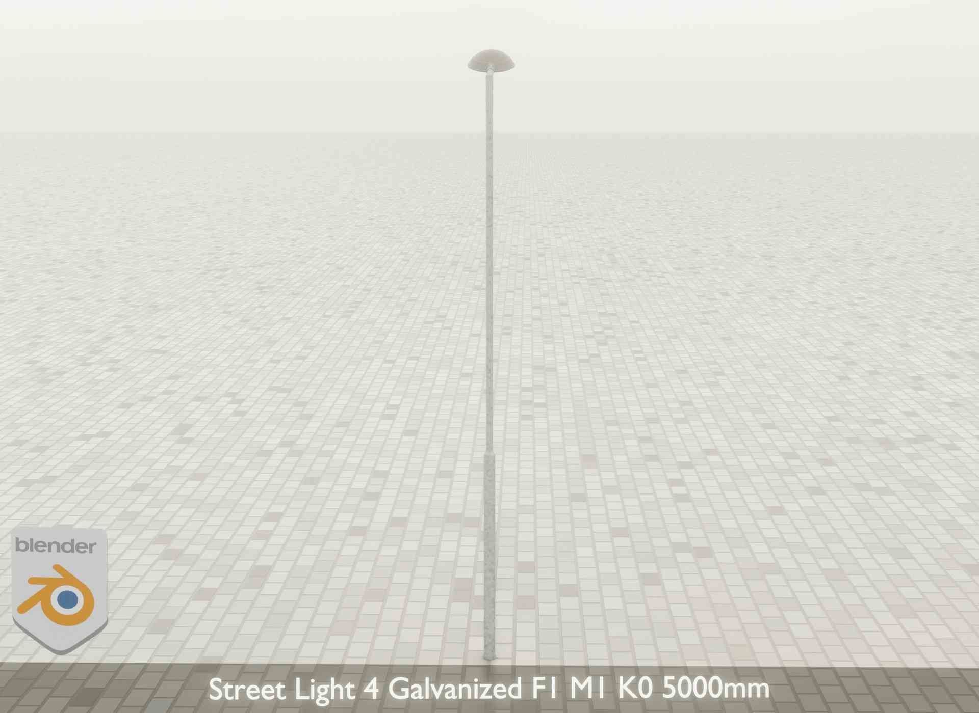 Street Light 4 Galvanized F1 M1 K0 5000mm Low-poly 3D model_51