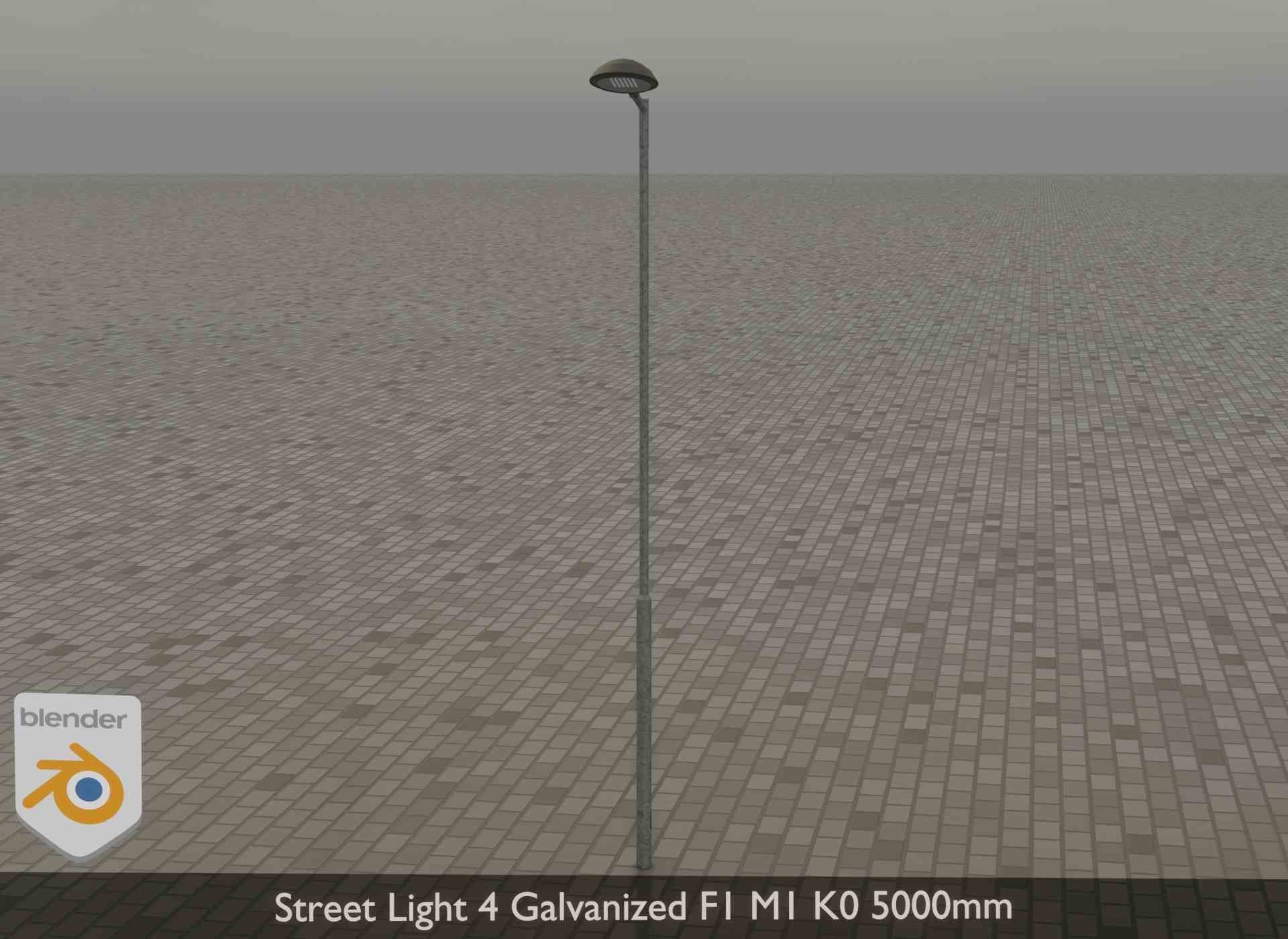 Street Light 4 Galvanized F1 M1 K0 5000mm Low-poly 3D model_32