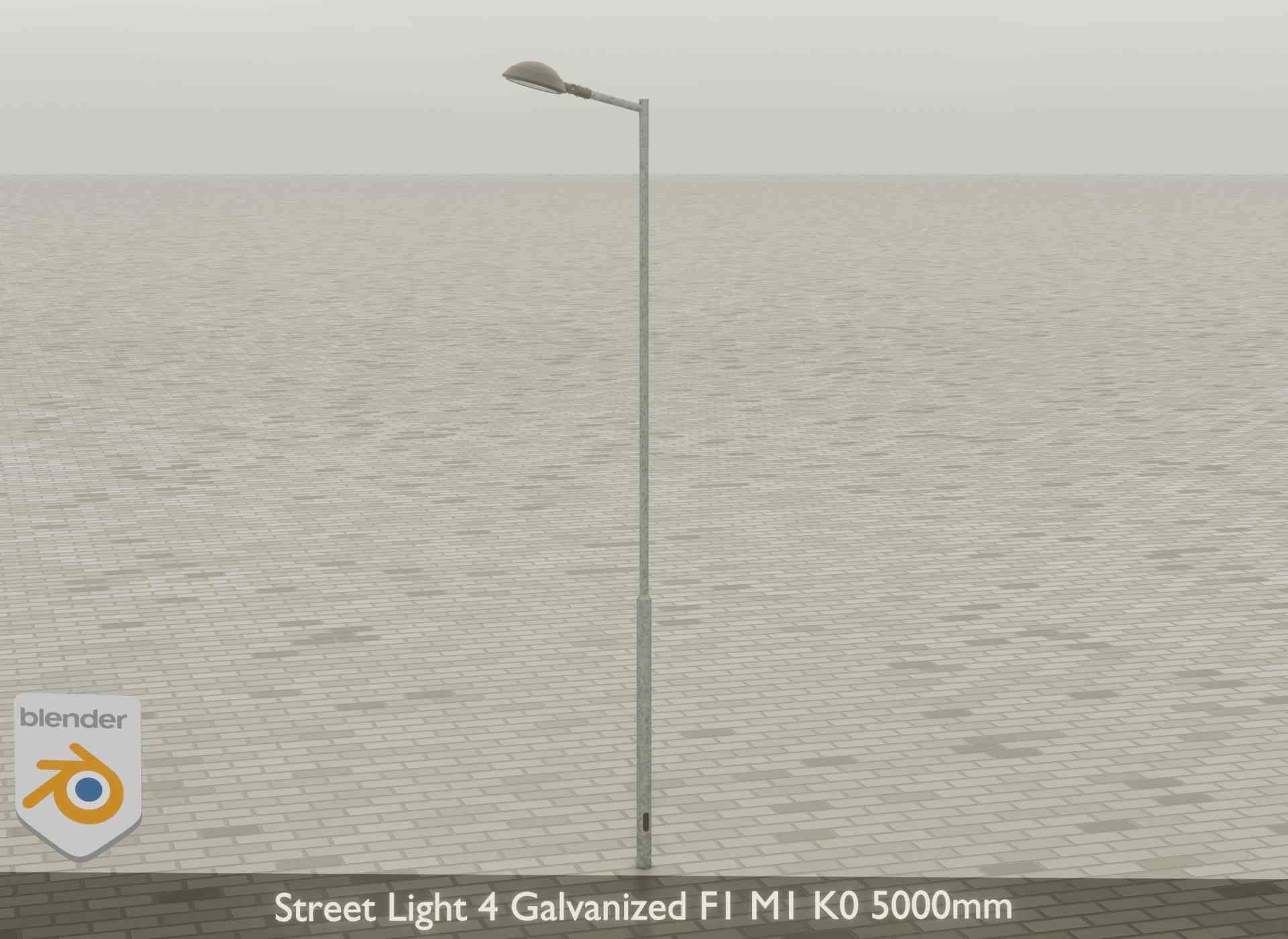 Street Light 4 Galvanized F1 M1 K0 5000mm Low-poly 3D model_39