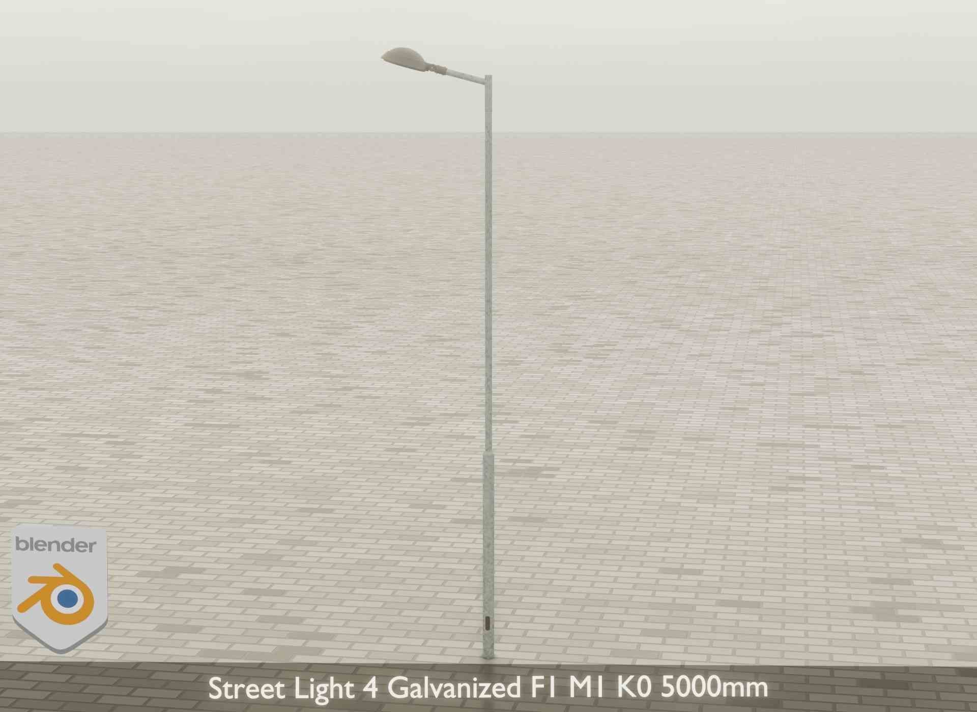 Street Light 4 Galvanized F1 M1 K0 5000mm Low-poly 3D model_42