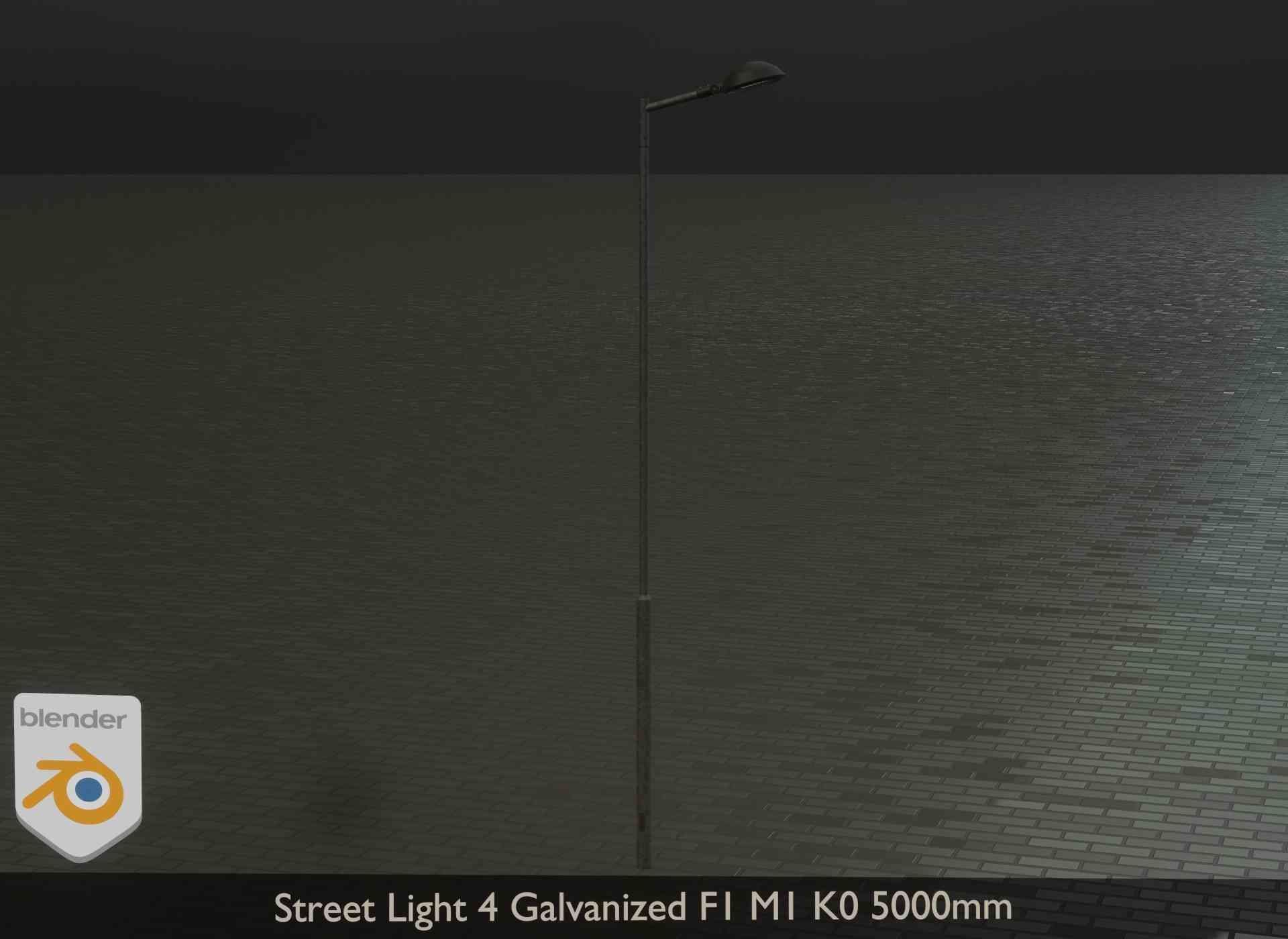 Street Light 4 Galvanized F1 M1 K0 5000mm Low-poly 3D model_23
