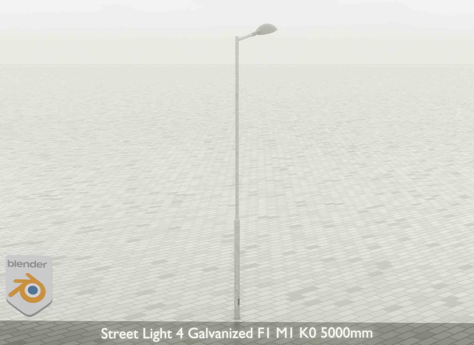Street Light 4 Galvanized F1 M1 K0 5000mm Low-poly 3D model_56