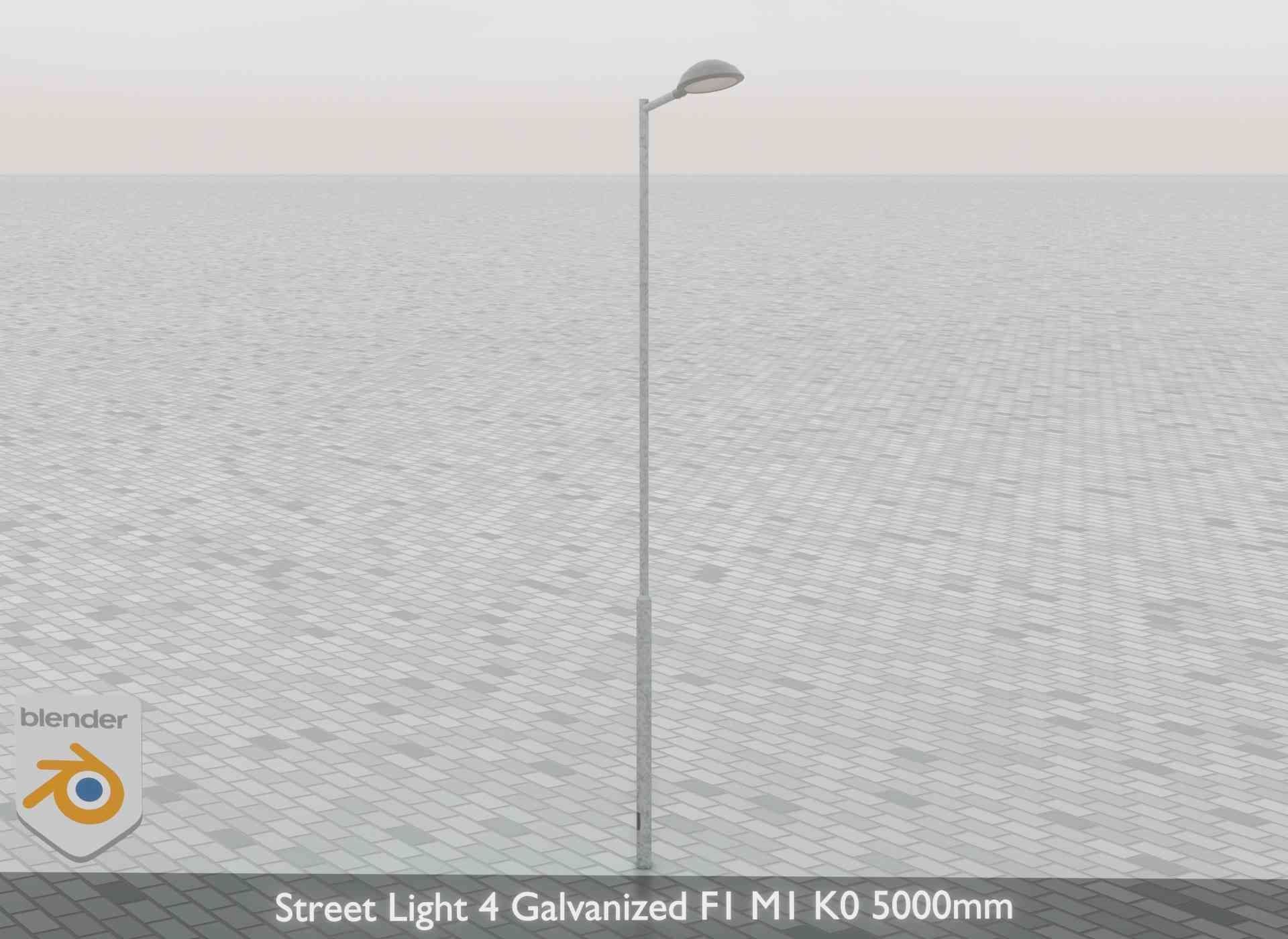 Street Light 4 Galvanized F1 M1 K0 5000mm Low-poly 3D model_67