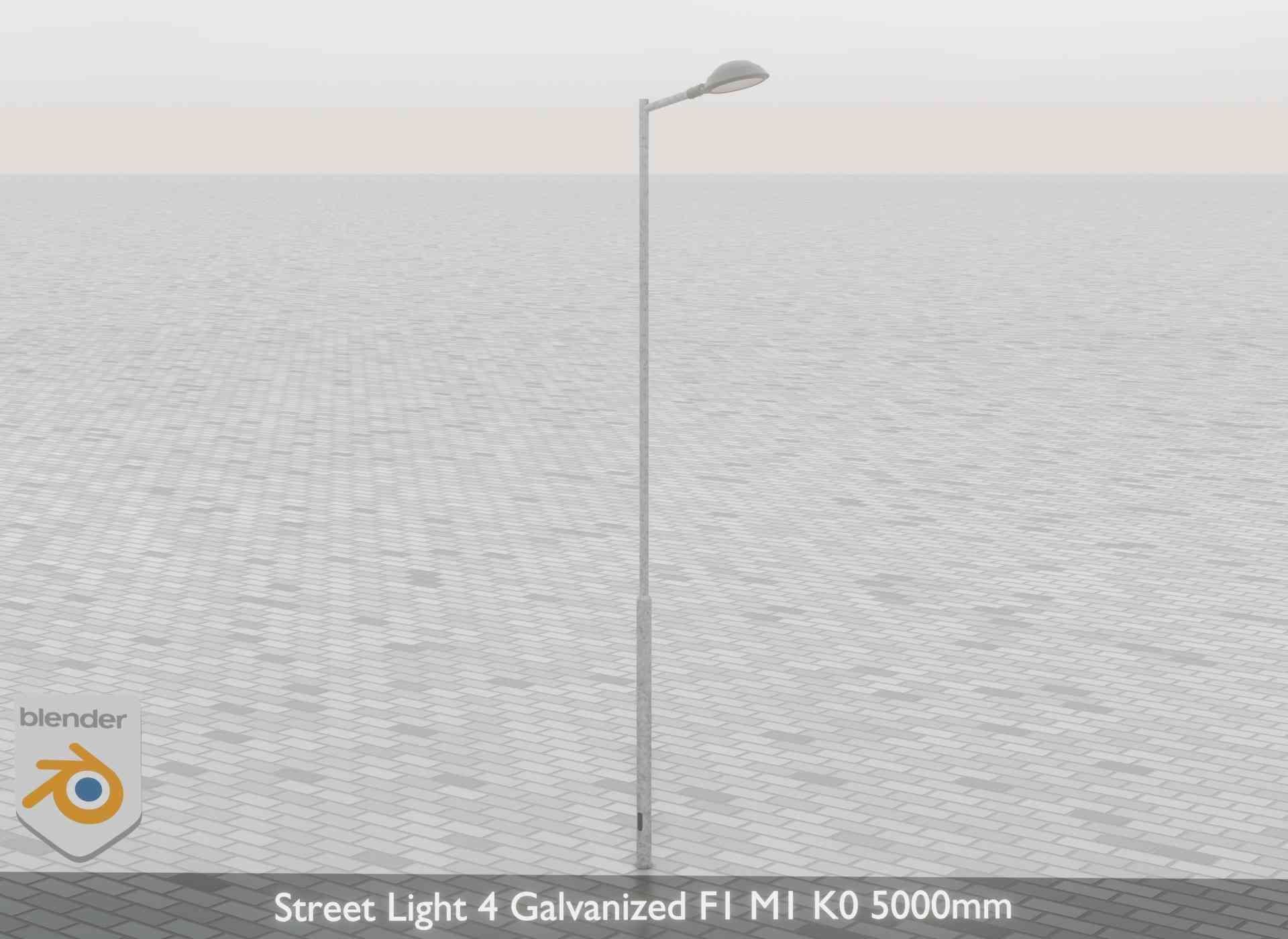 Street Light 4 Galvanized F1 M1 K0 5000mm Low-poly 3D model_65