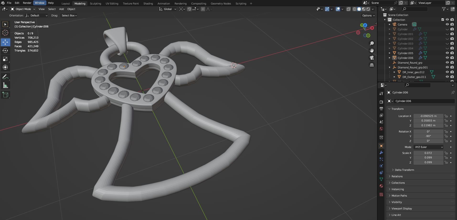 Angel pendant 3D model_3
