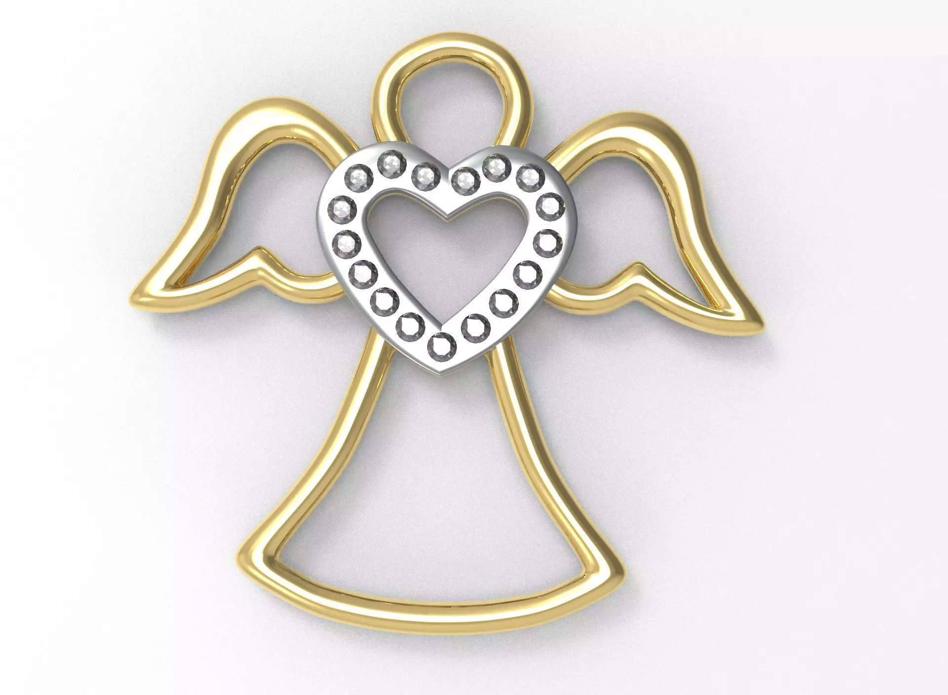 Angel pendant 3D model_0