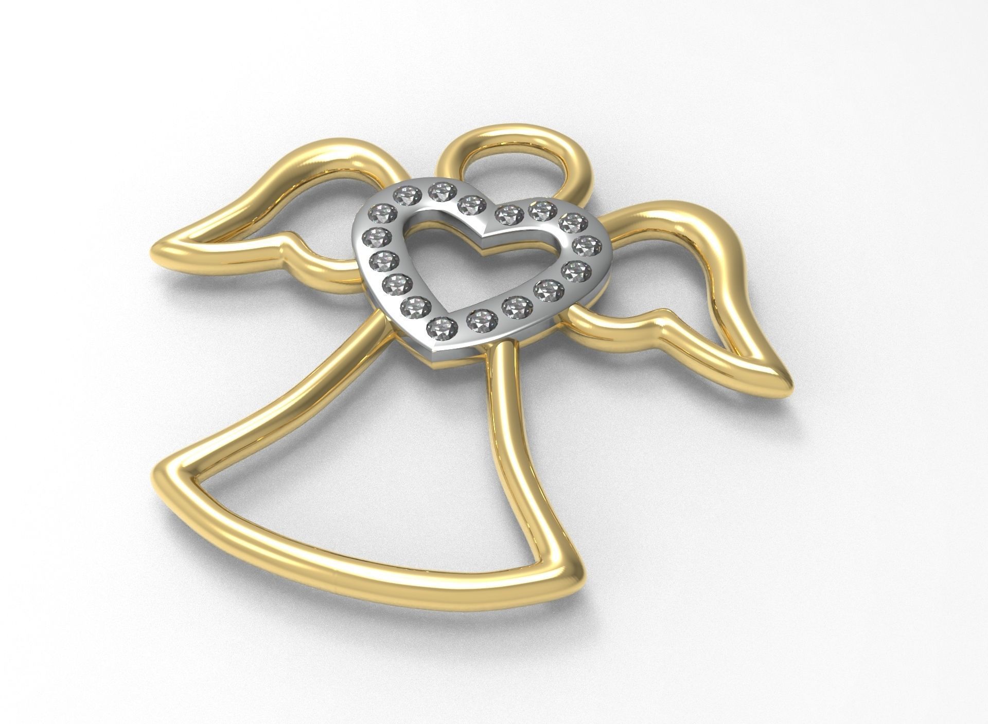 Angel pendant 3D model_1