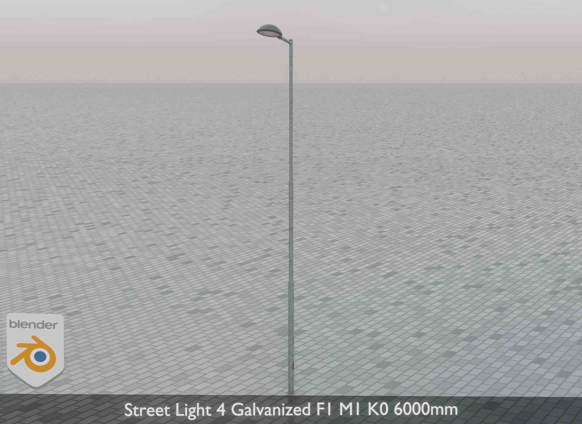 Street Light 4 Galvanized F1 M1 K0 6000mm Low-poly 3D model_73