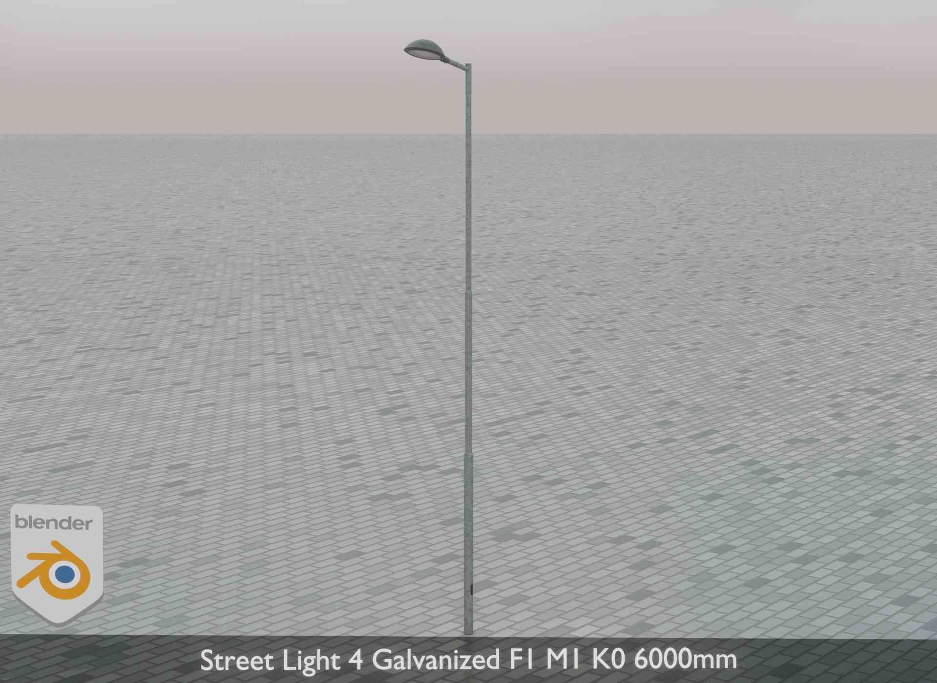 Street Light 4 Galvanized F1 M1 K0 6000mm Low-poly 3D model_74