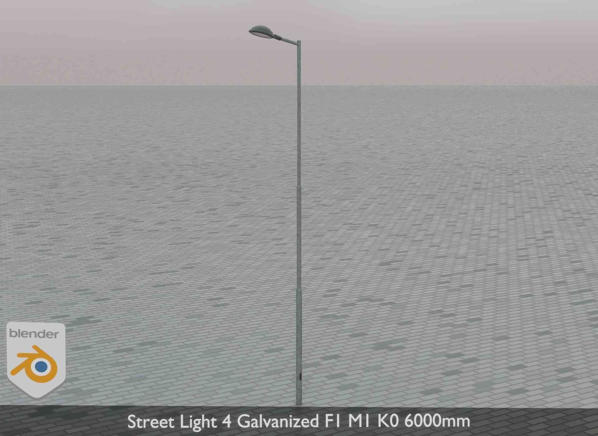 Street Light 4 Galvanized F1 M1 K0 6000mm Low-poly 3D model_76