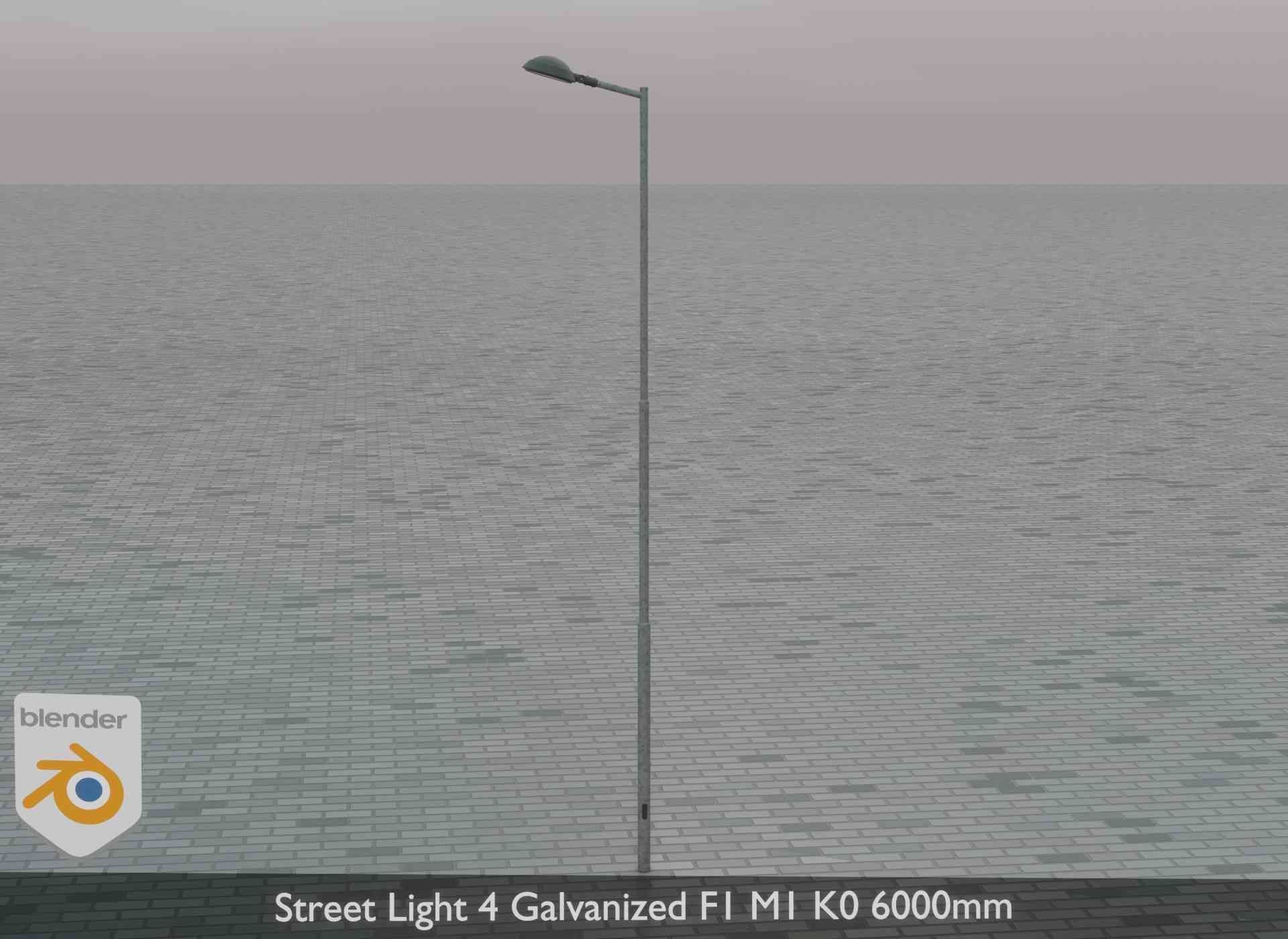 Street Light 4 Galvanized F1 M1 K0 6000mm Low-poly 3D model_79