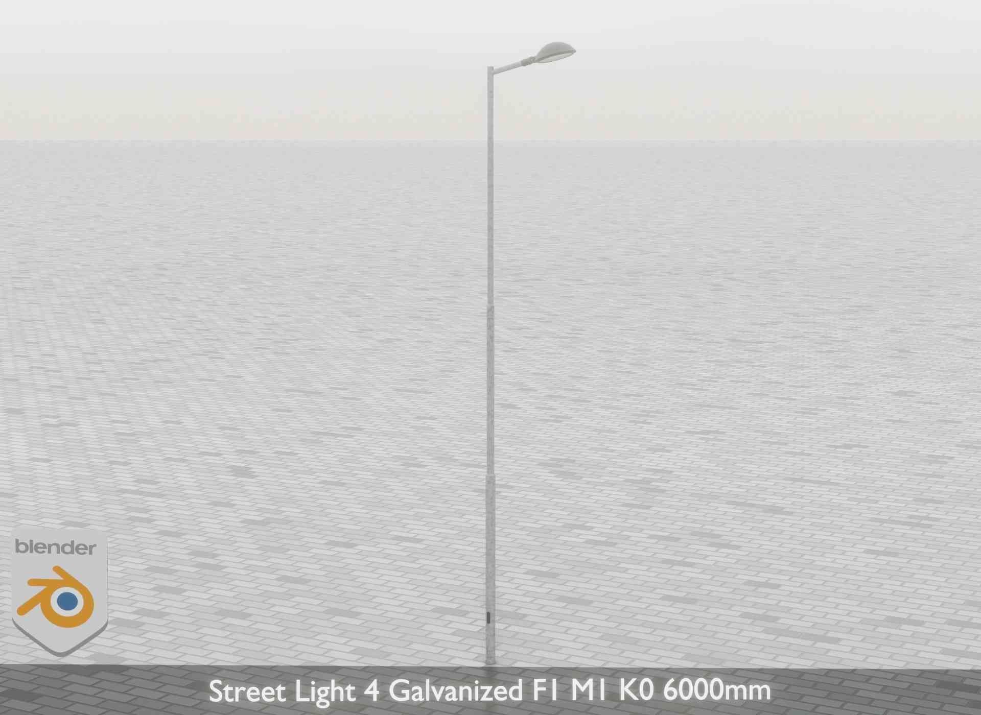 Street Light 4 Galvanized F1 M1 K0 6000mm Low-poly 3D model_63