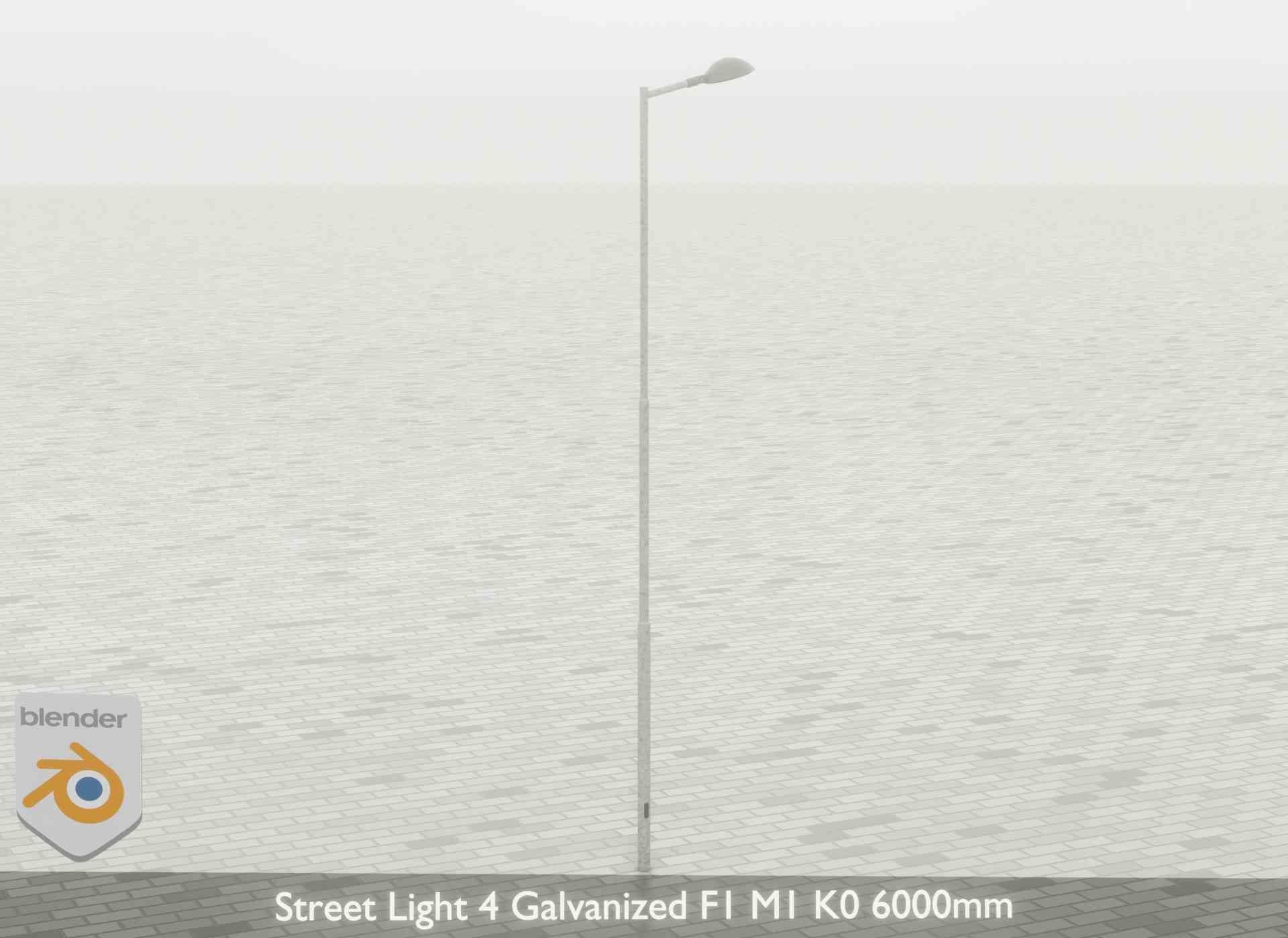 Street Light 4 Galvanized F1 M1 K0 6000mm Low-poly 3D model_57