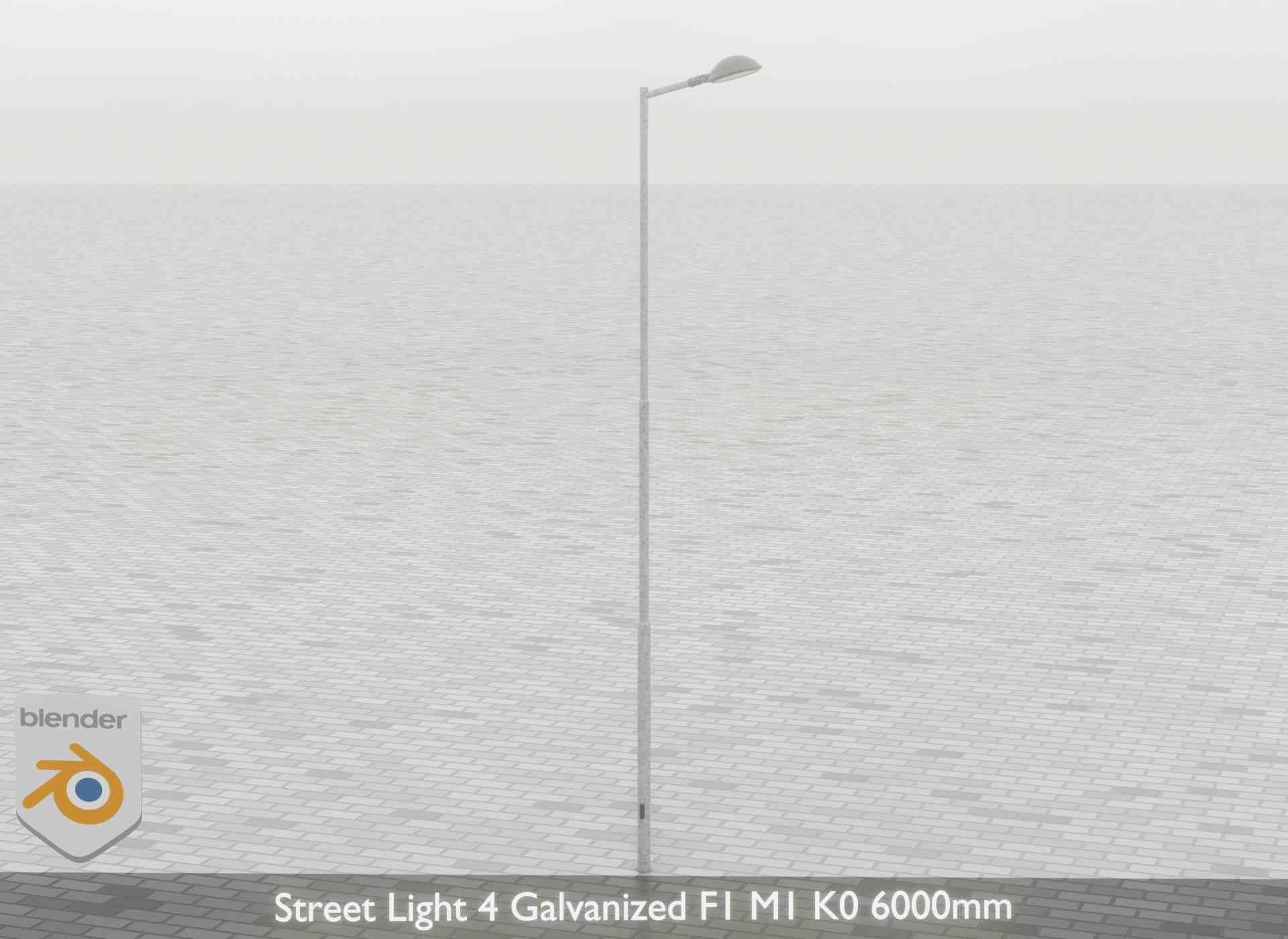 Street Light 4 Galvanized F1 M1 K0 6000mm Low-poly 3D model_62