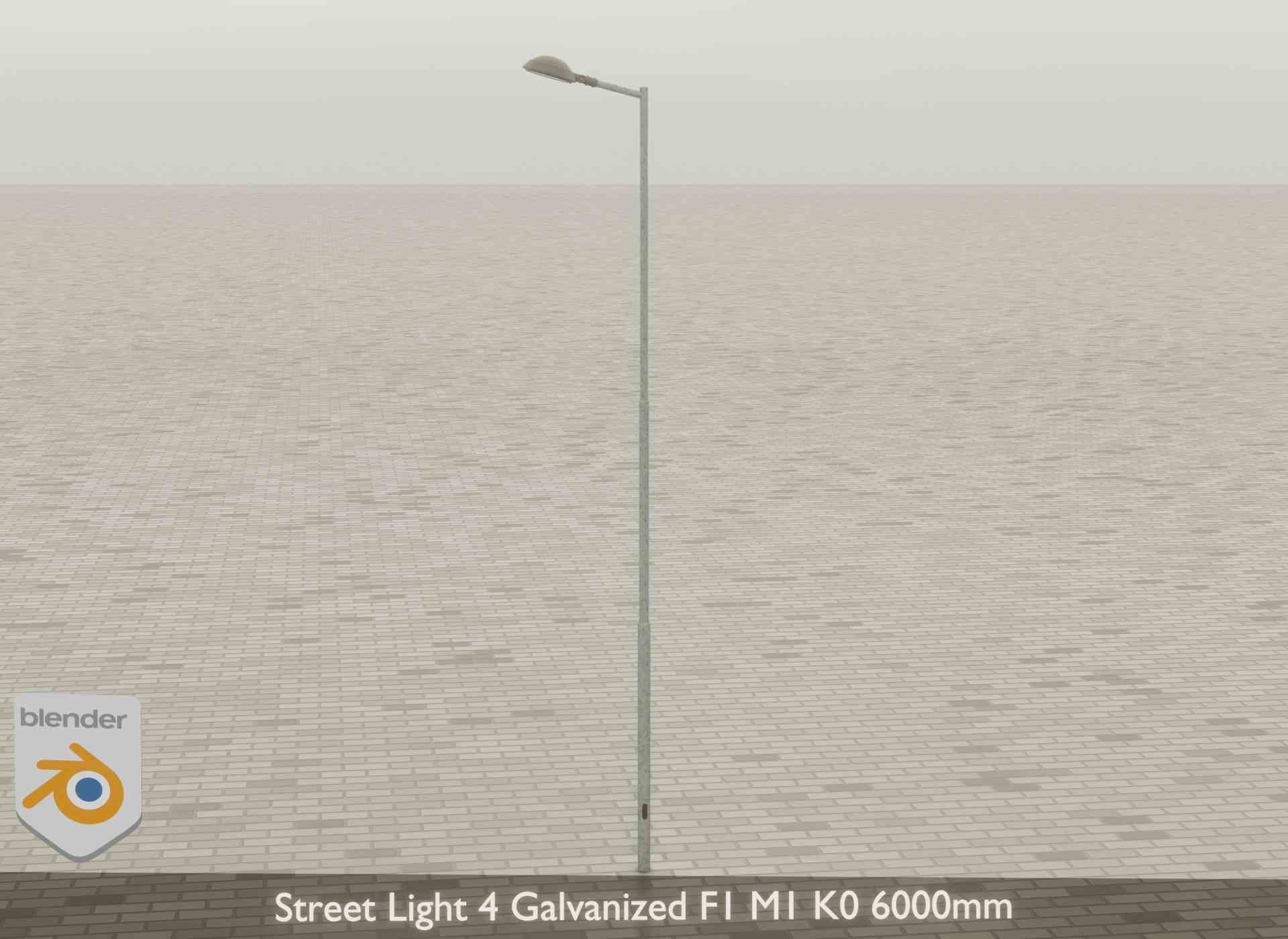 Street Light 4 Galvanized F1 M1 K0 6000mm Low-poly 3D model_39