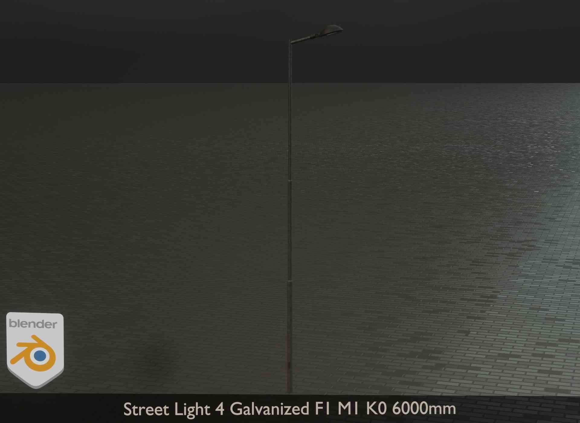 Street Light 4 Galvanized F1 M1 K0 6000mm Low-poly 3D model_22