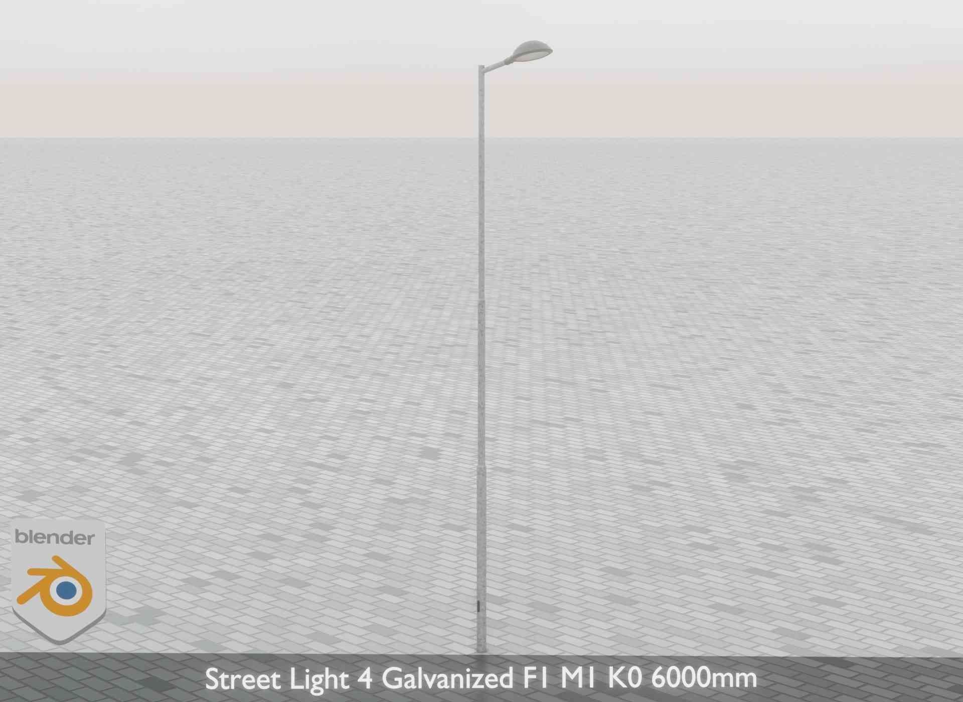 Street Light 4 Galvanized F1 M1 K0 6000mm Low-poly 3D model_65