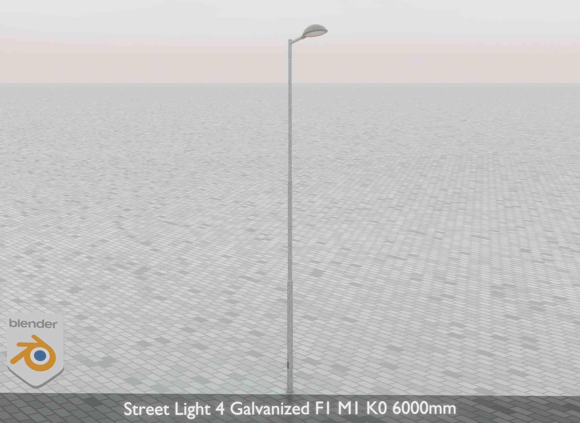 Street Light 4 Galvanized F1 M1 K0 6000mm Low-poly 3D model_66