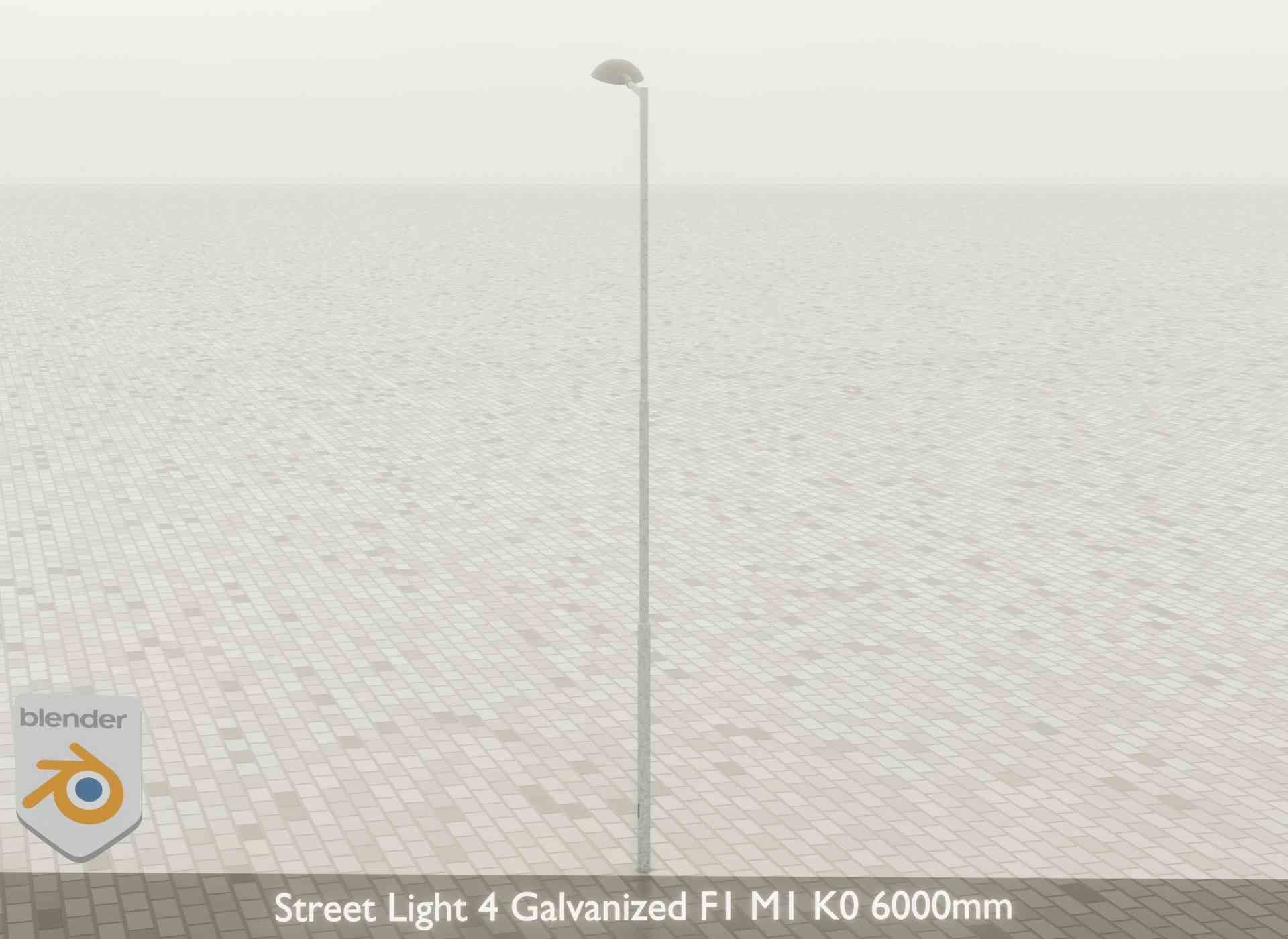 Street Light 4 Galvanized F1 M1 K0 6000mm Low-poly 3D model_48