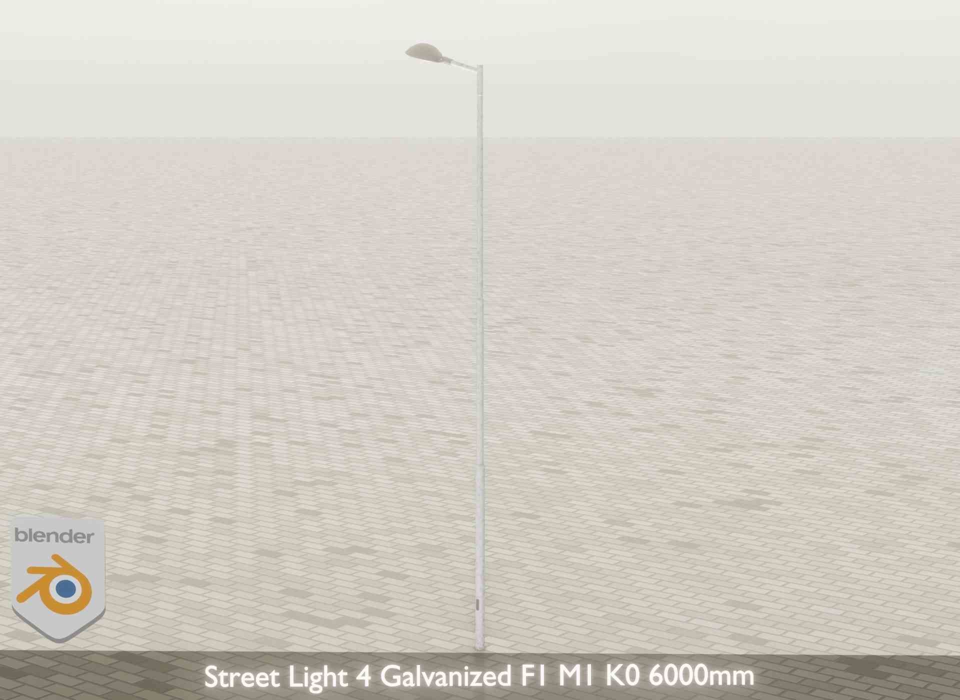 Street Light 4 Galvanized F1 M1 K0 6000mm Low-poly 3D model_44