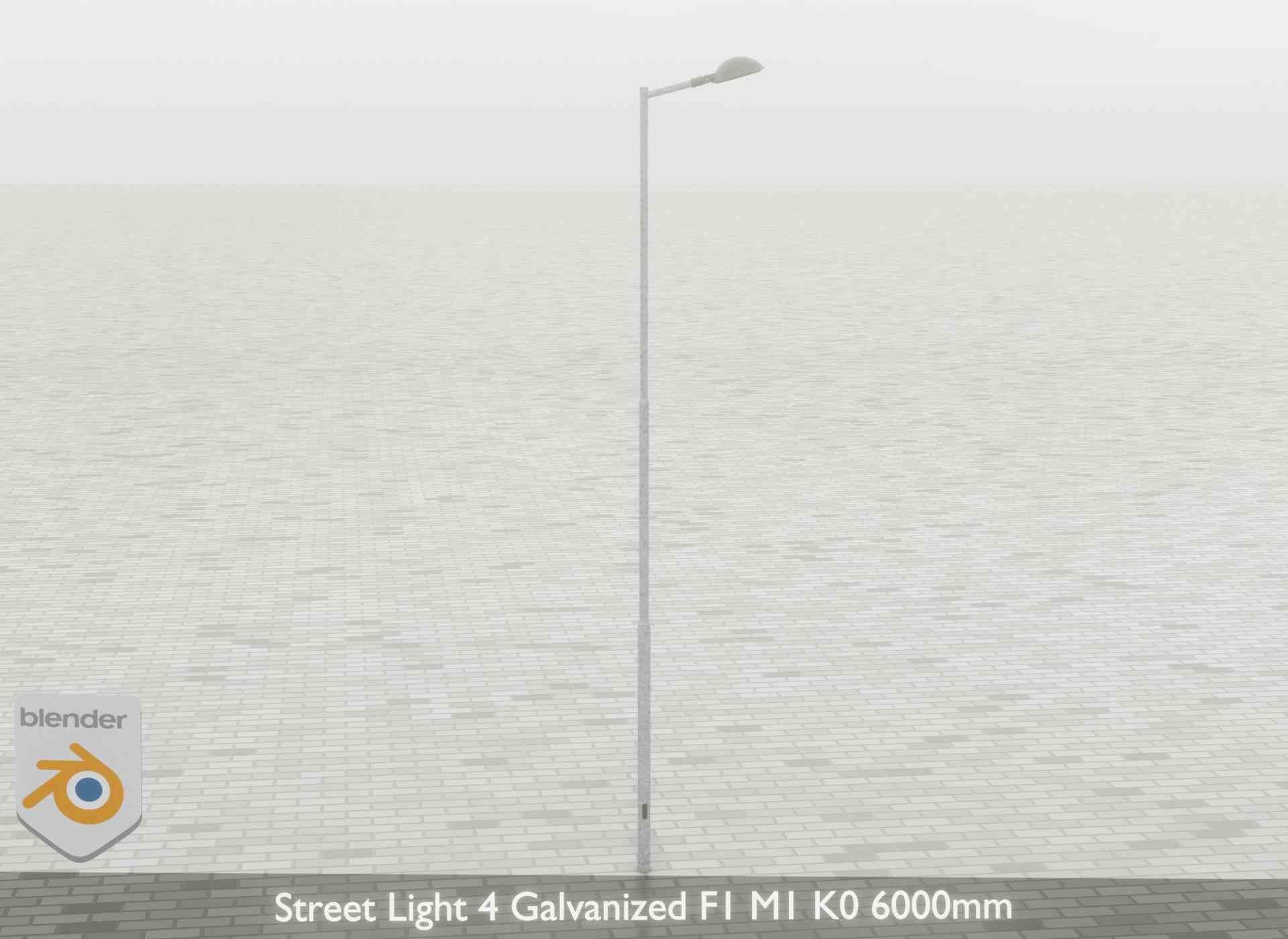 Street Light 4 Galvanized F1 M1 K0 6000mm Low-poly 3D model_59