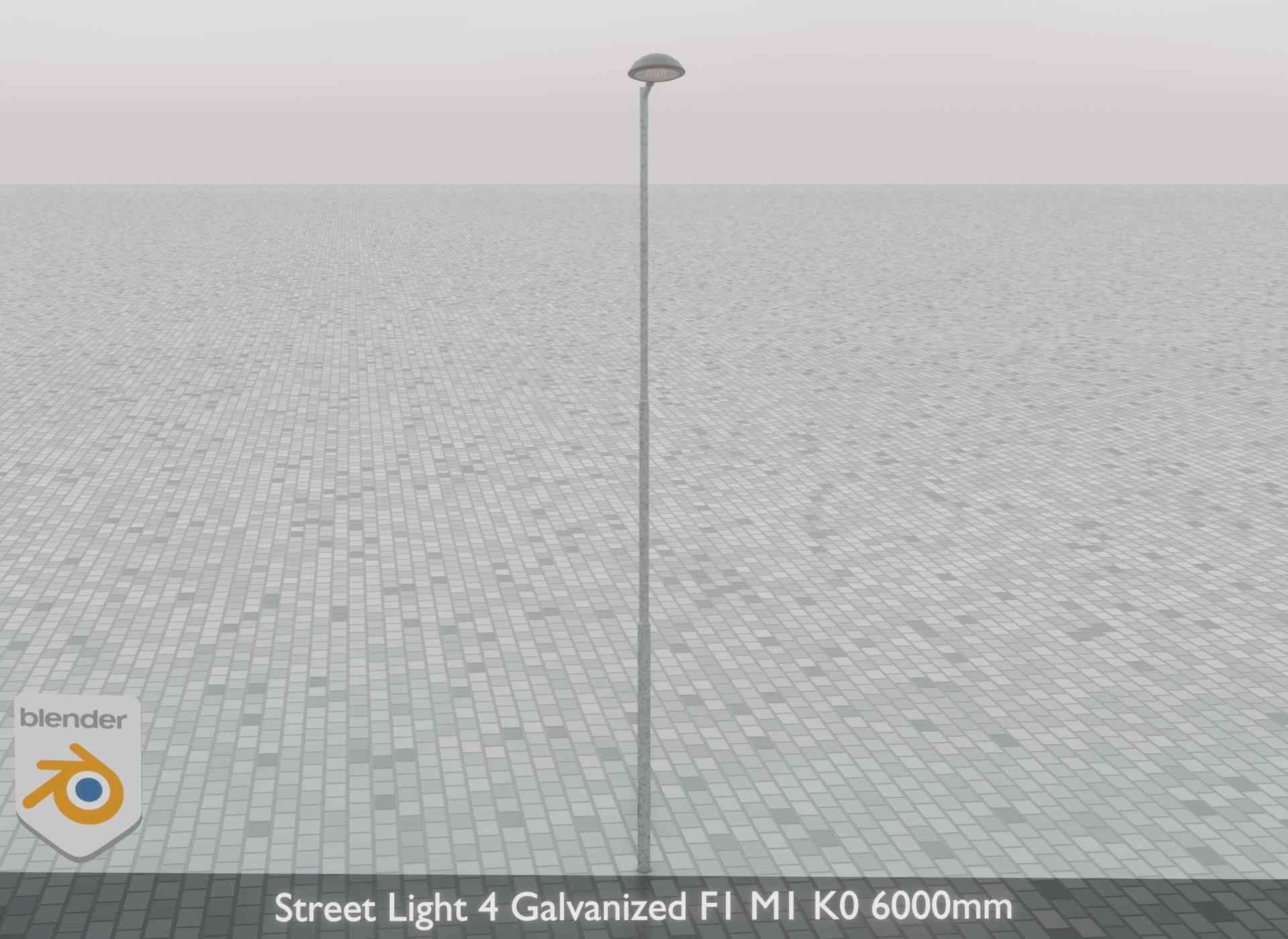 Street Light 4 Galvanized F1 M1 K0 6000mm Low-poly 3D model_69
