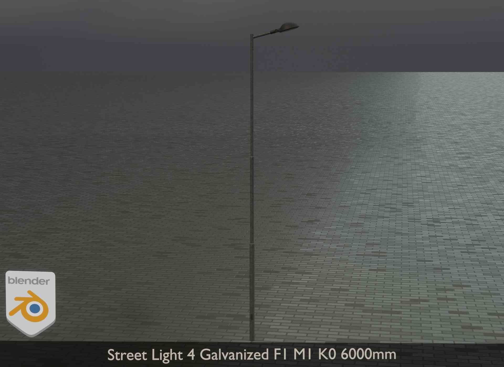 Street Light 4 Galvanized F1 M1 K0 6000mm Low-poly 3D model_21