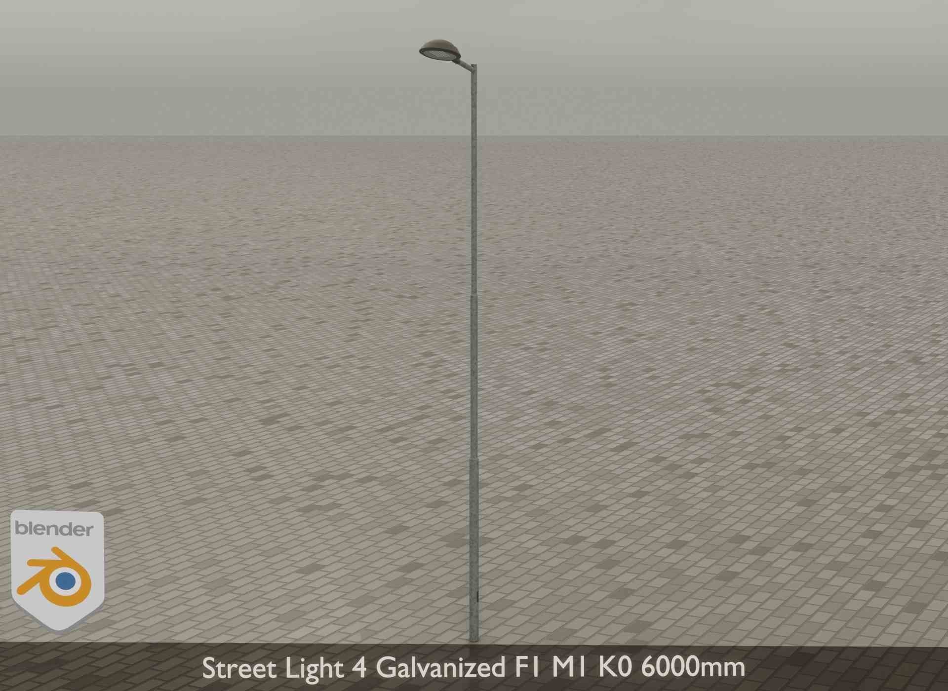 Street Light 4 Galvanized F1 M1 K0 6000mm Low-poly 3D model_33