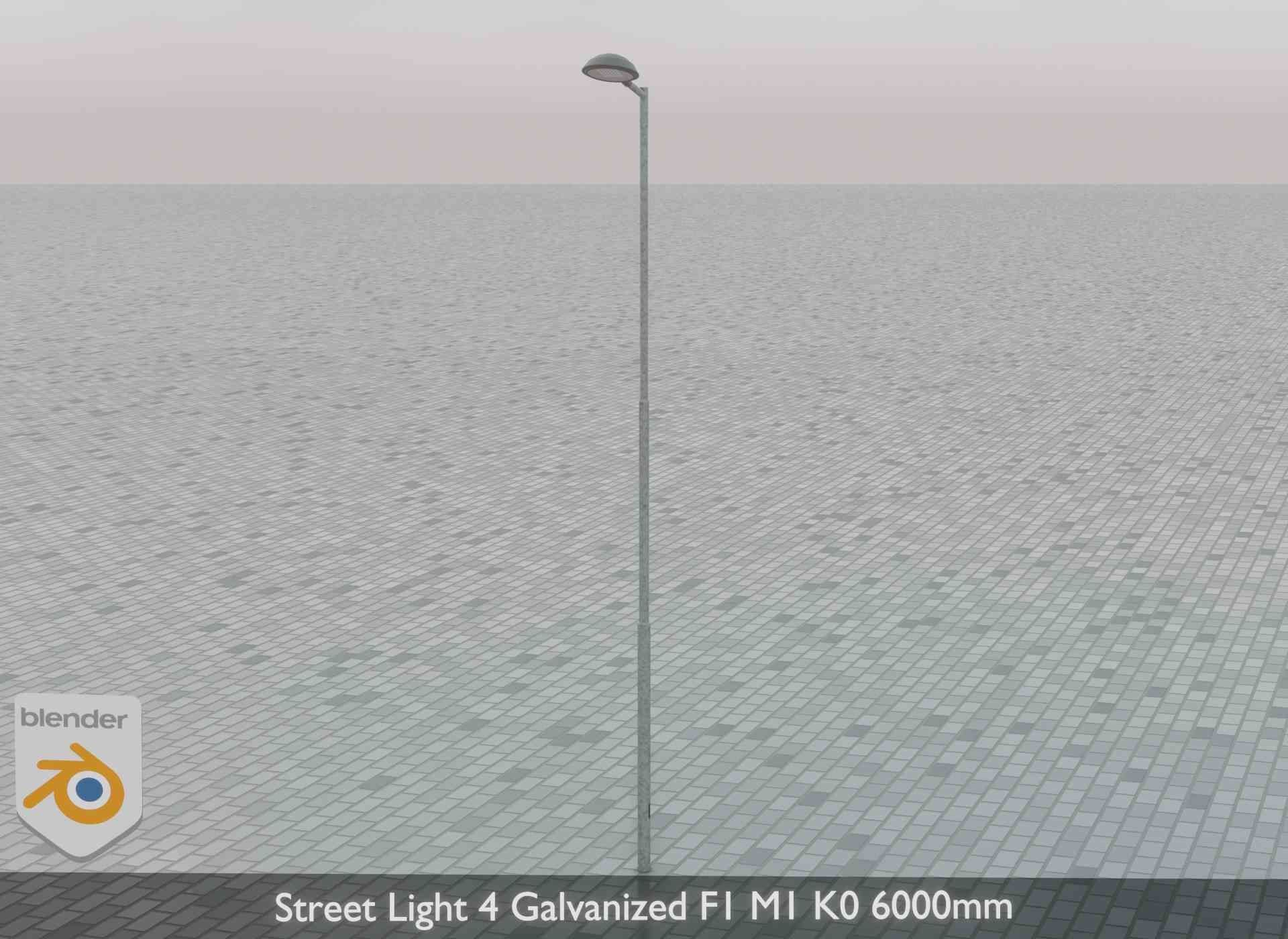 Street Light 4 Galvanized F1 M1 K0 6000mm Low-poly 3D model_72