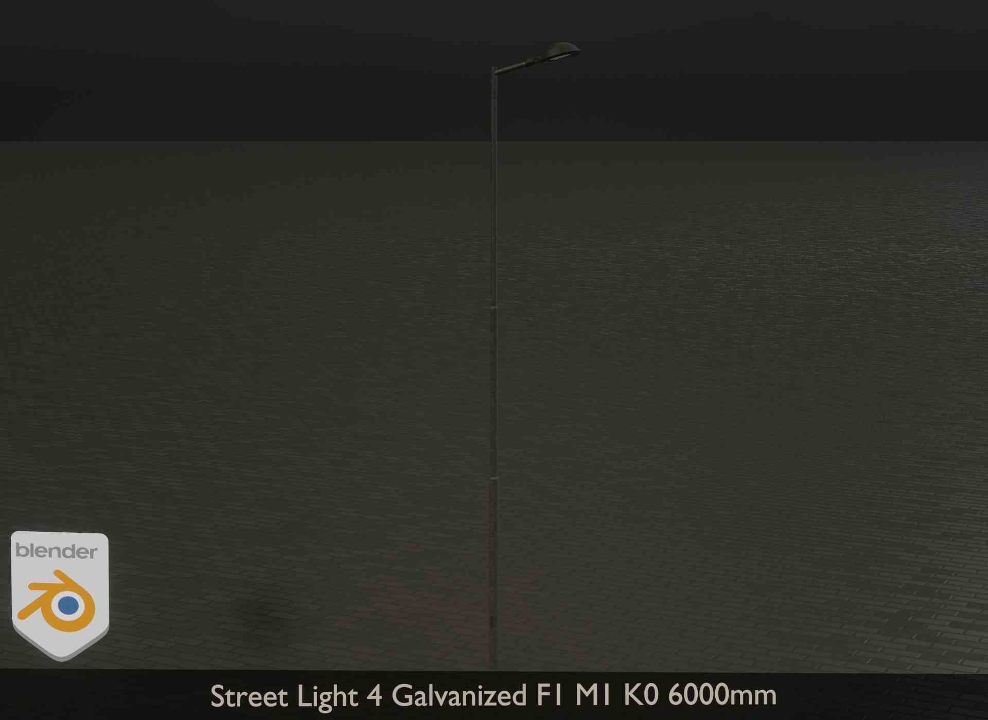Street Light 4 Galvanized F1 M1 K0 6000mm Low-poly 3D model_23