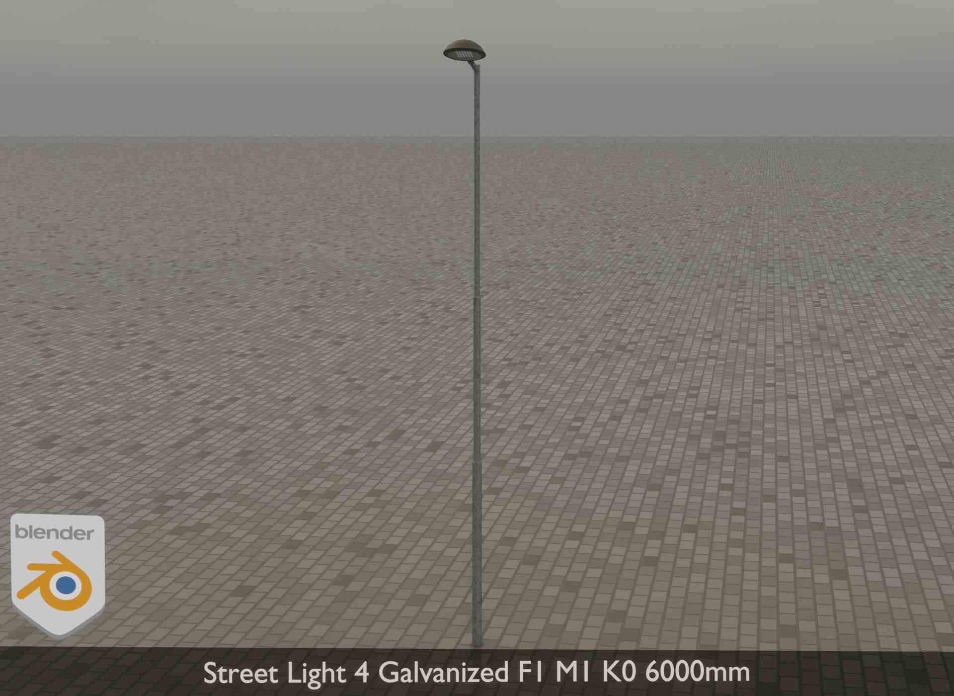 Street Light 4 Galvanized F1 M1 K0 6000mm Low-poly 3D model_31