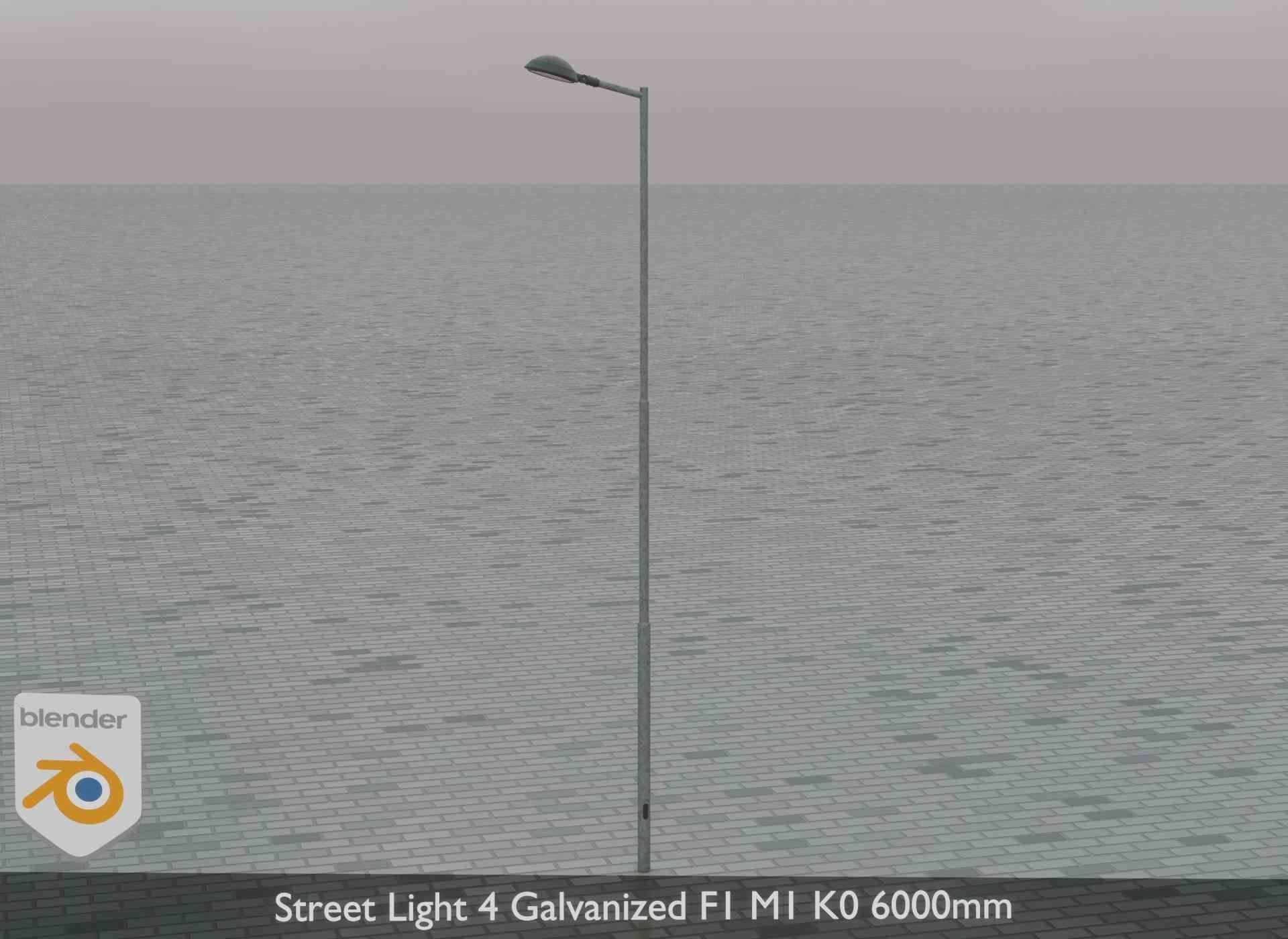 Street Light 4 Galvanized F1 M1 K0 6000mm Low-poly 3D model_78