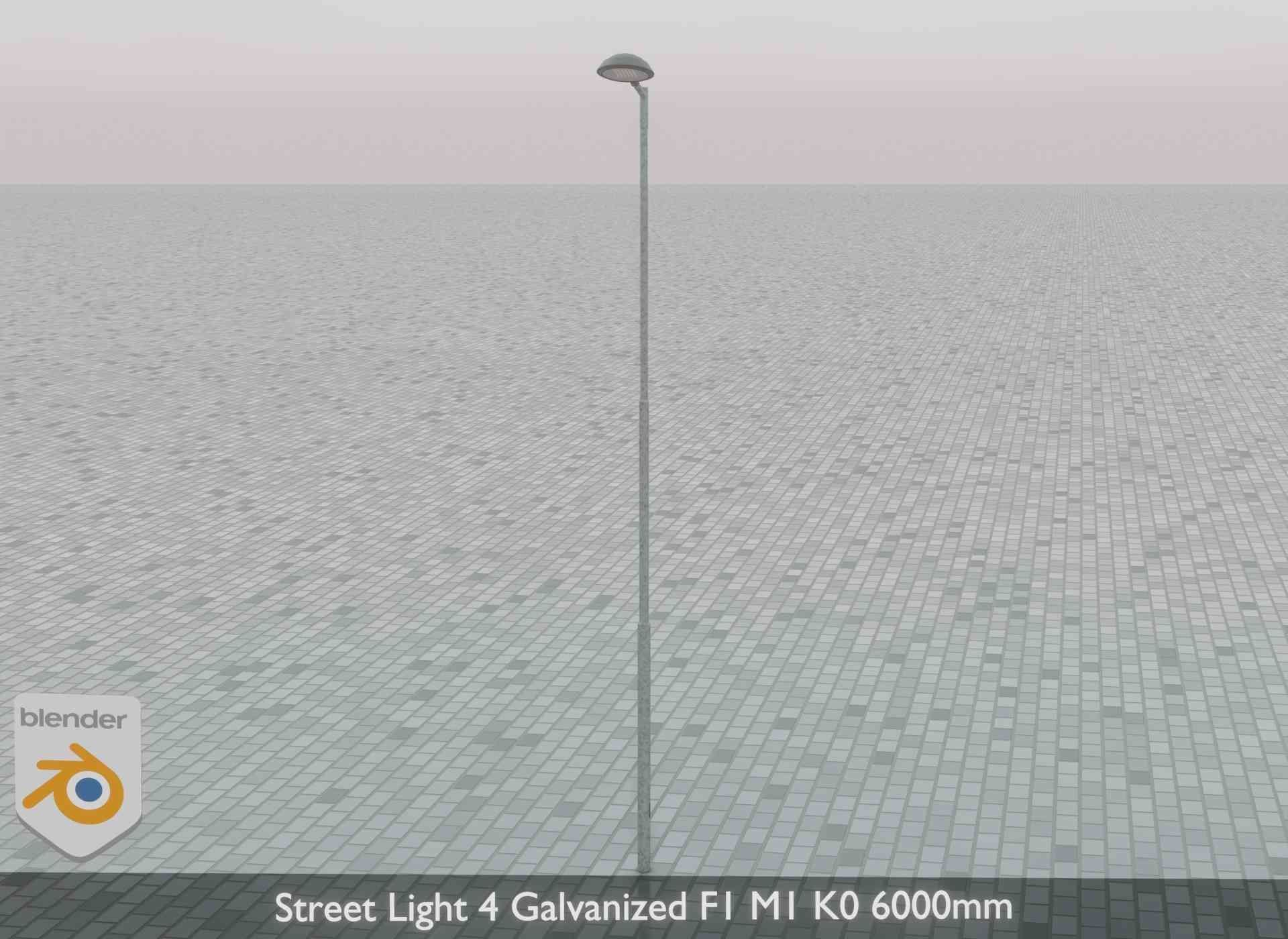 Street Light 4 Galvanized F1 M1 K0 6000mm Low-poly 3D model_71