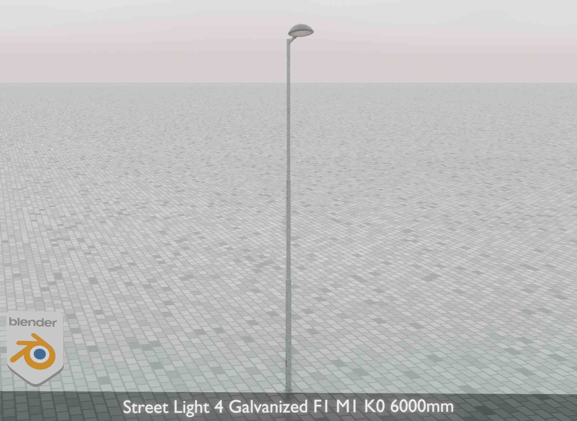 Street Light 4 Galvanized F1 M1 K0 6000mm Low-poly 3D model_68