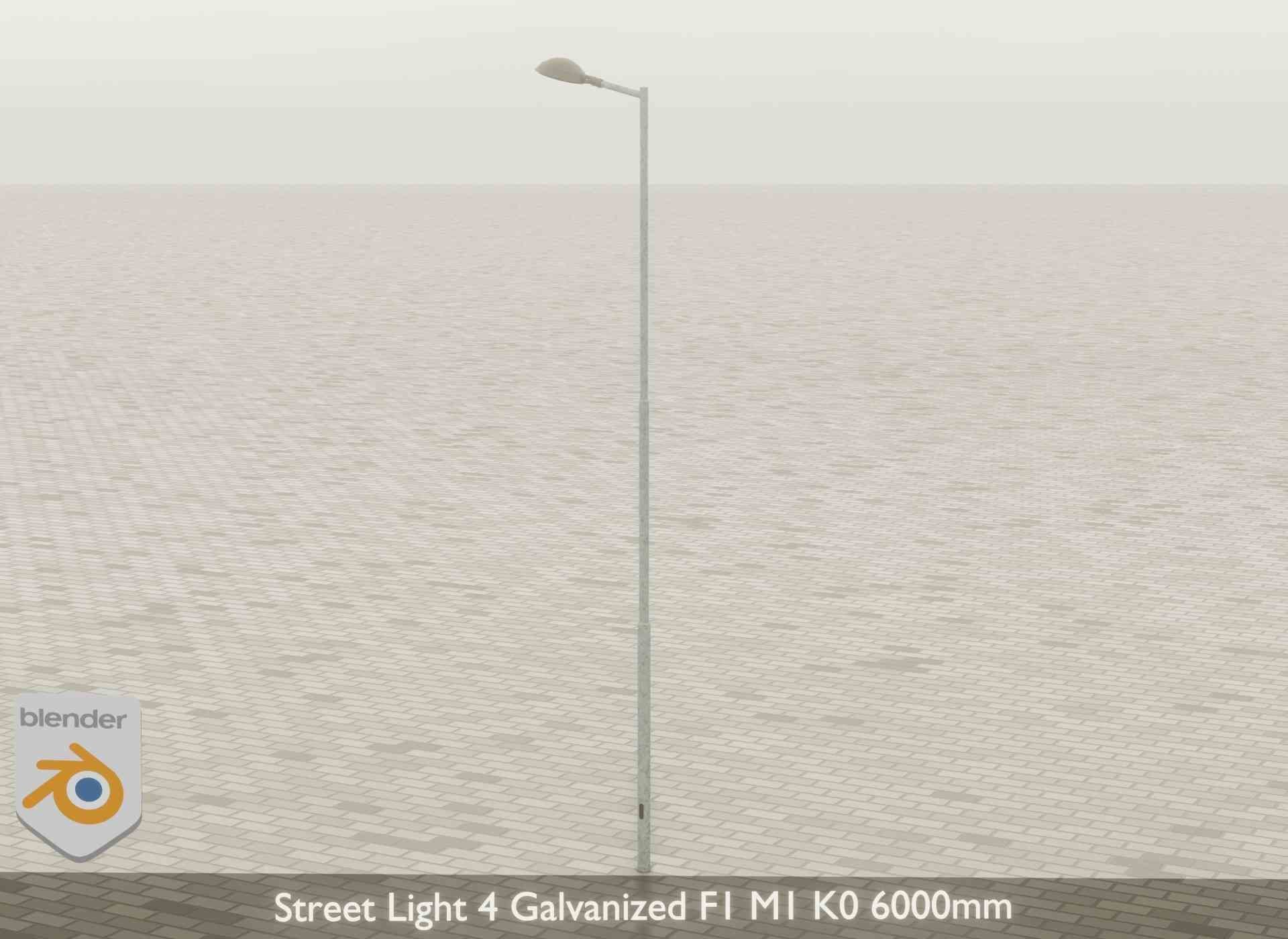 Street Light 4 Galvanized F1 M1 K0 6000mm Low-poly 3D model_43