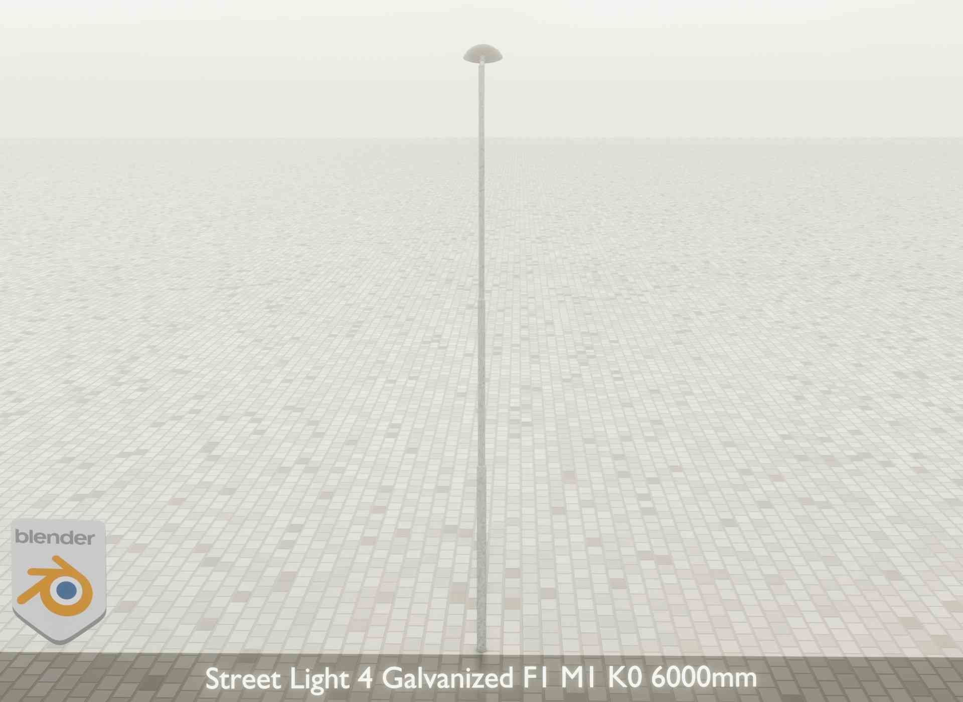 Street Light 4 Galvanized F1 M1 K0 6000mm Low-poly 3D model_50