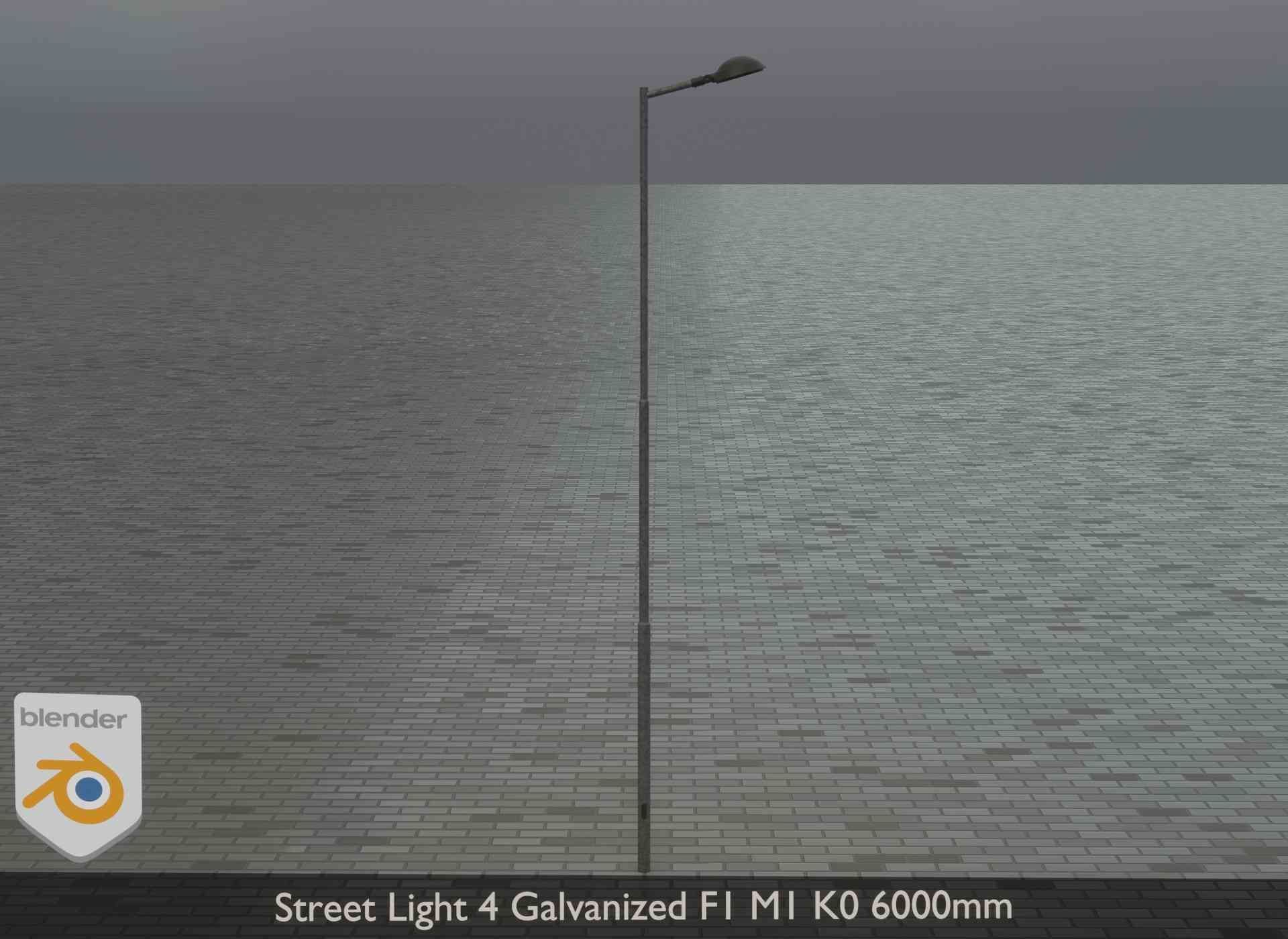 Street Light 4 Galvanized F1 M1 K0 6000mm Low-poly 3D model_20