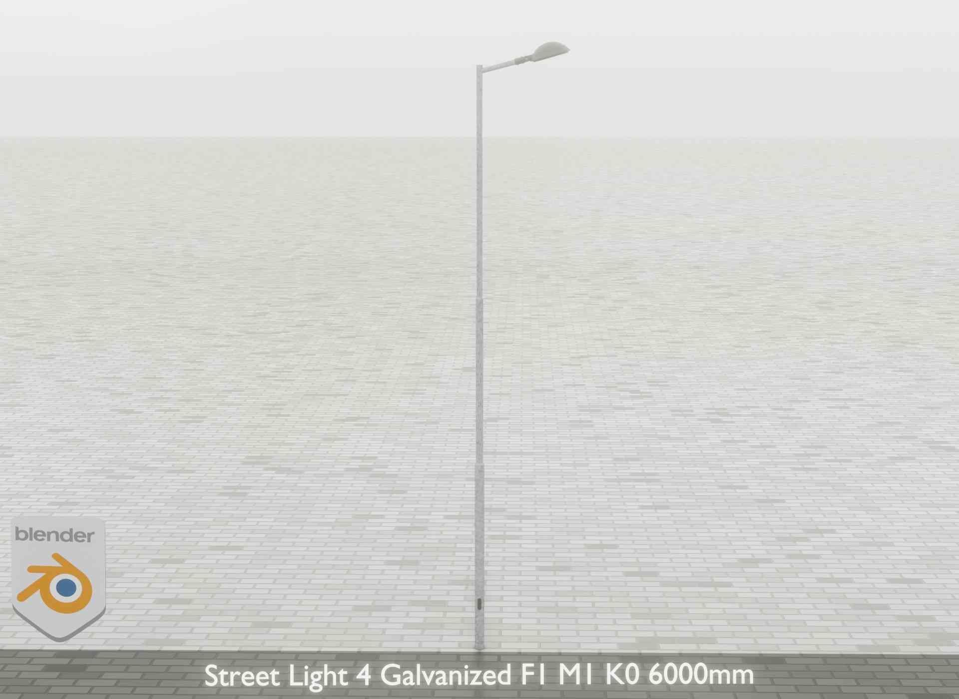 Street Light 4 Galvanized F1 M1 K0 6000mm Low-poly 3D model_60