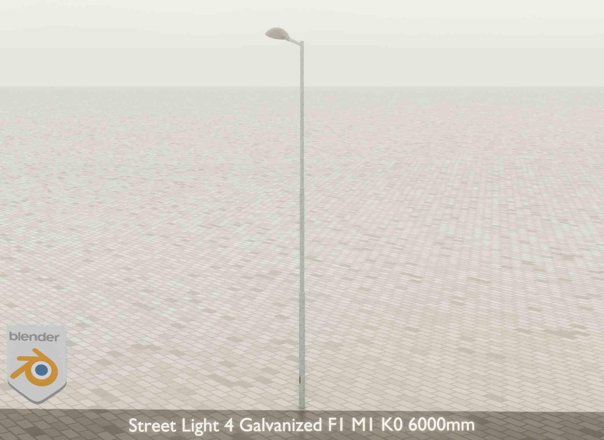 Street Light 4 Galvanized F1 M1 K0 6000mm Low-poly 3D model_46