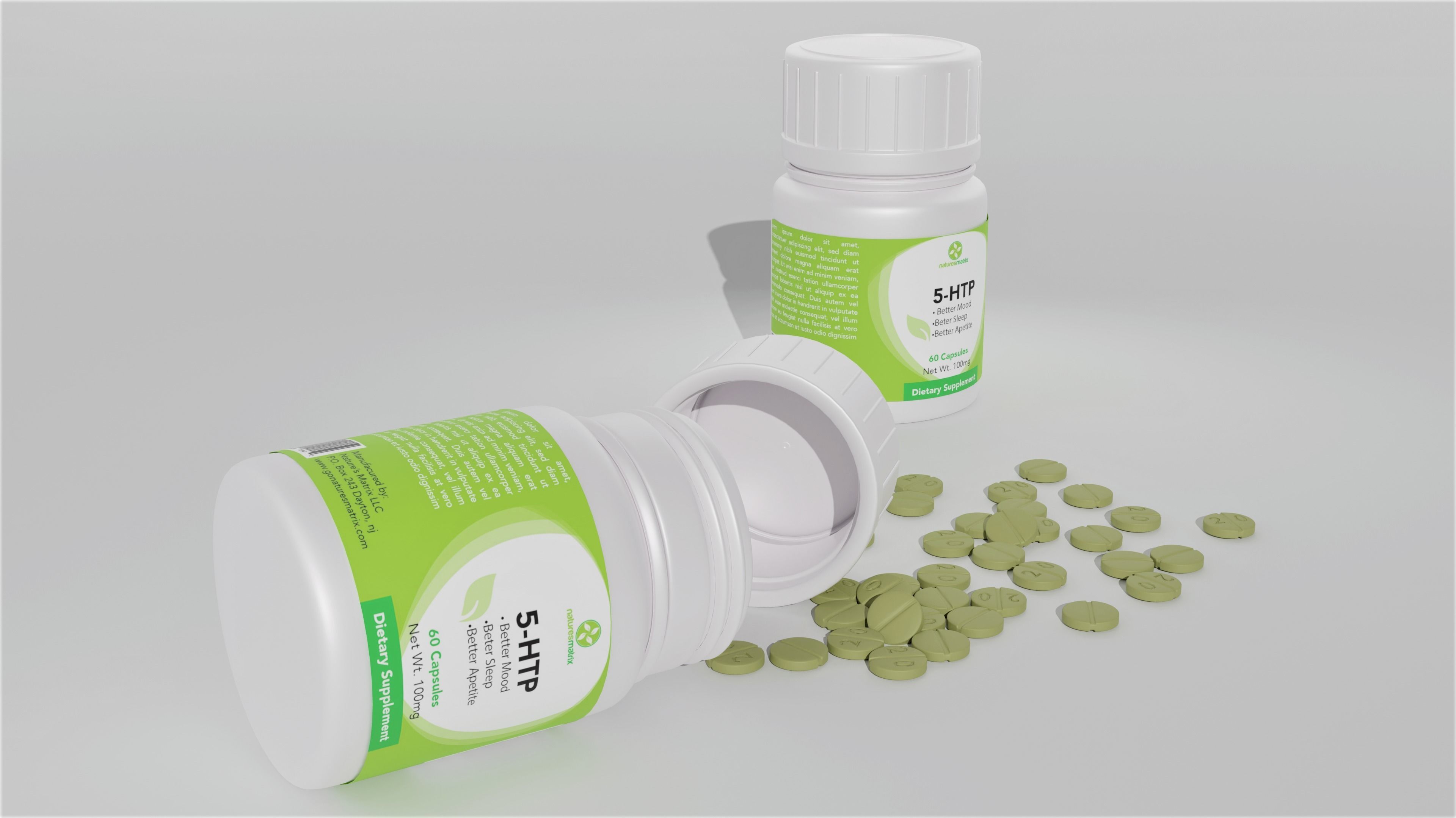 3D model of Supplement bottle with piles 3D model_3