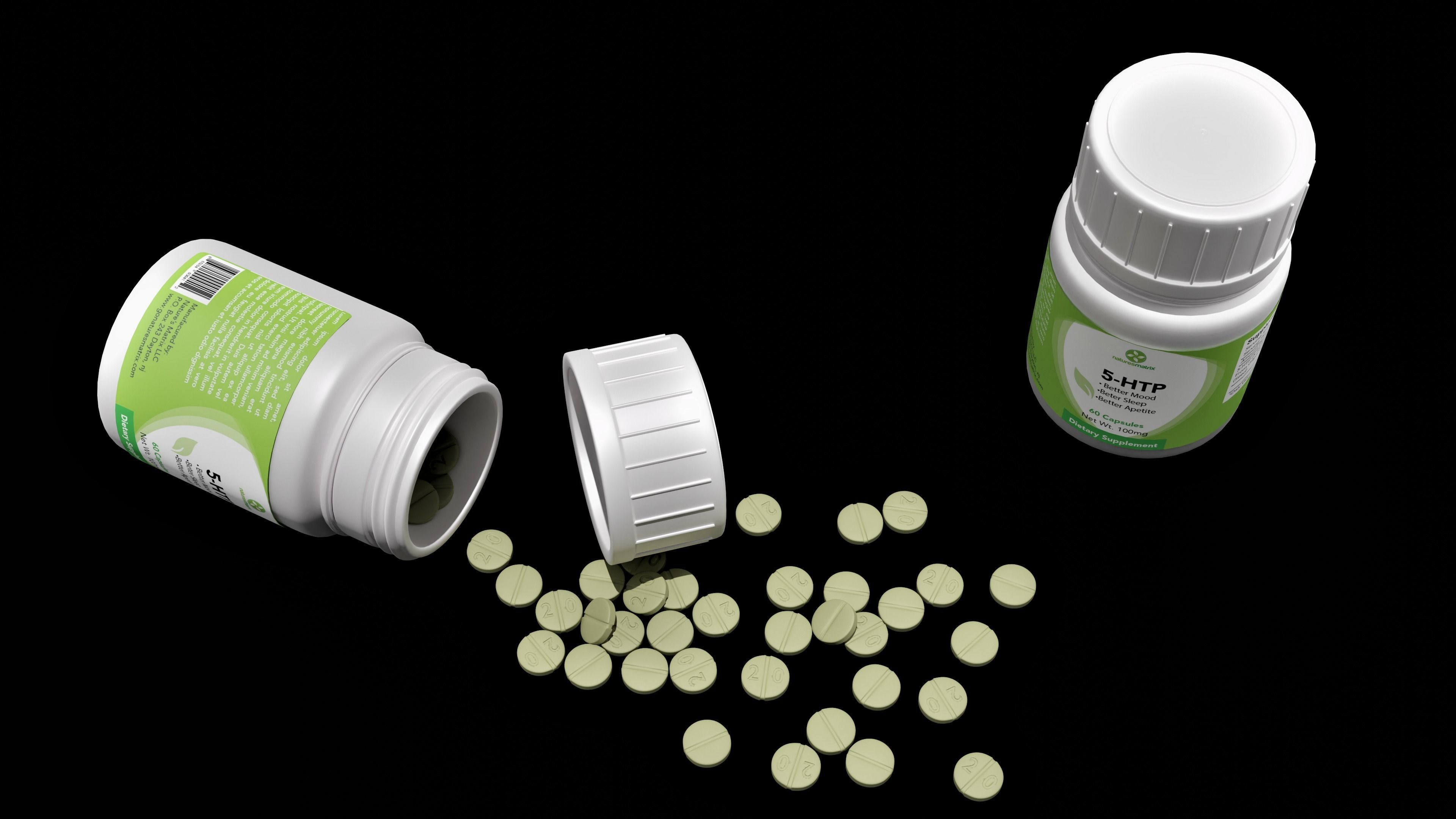 3D model of Supplement bottle with piles 3D model_6