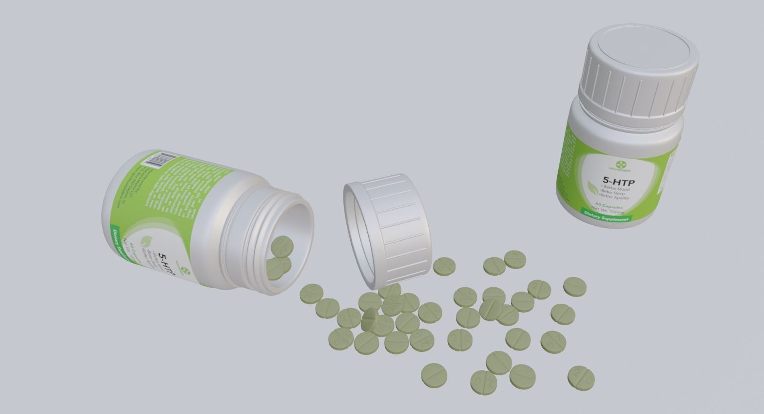 3D model of Supplement bottle with piles 3D model_1