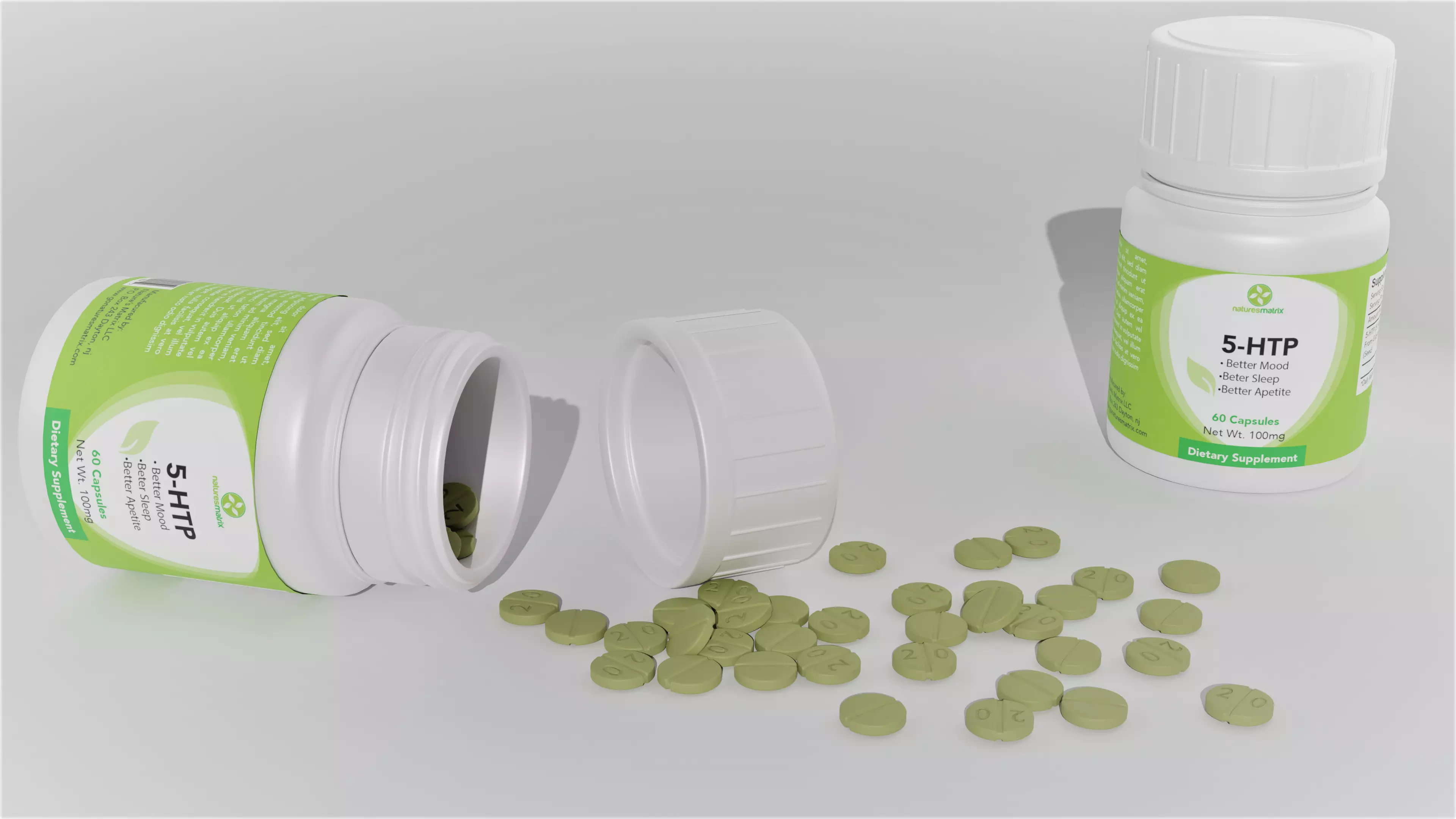 3D model of Supplement bottle with piles 3D model_0