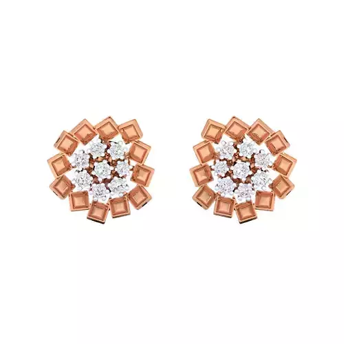 Women Stud Earrings STL OBJ FBX Renders Details 3D print model