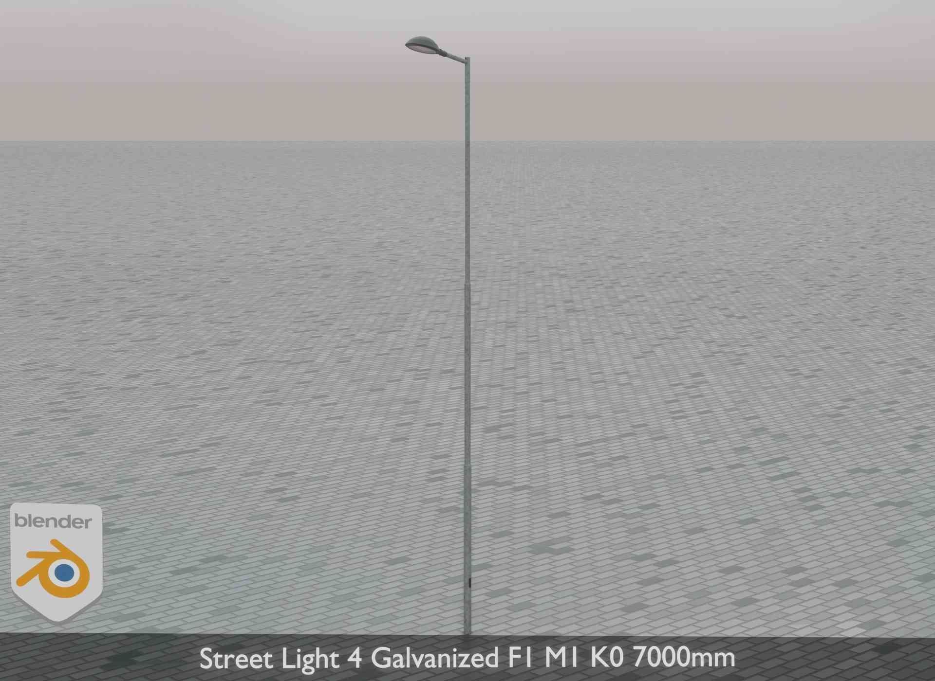 Street Light 4 Galvanized F1 M1 K0 7000mm Low-poly 3D model_75