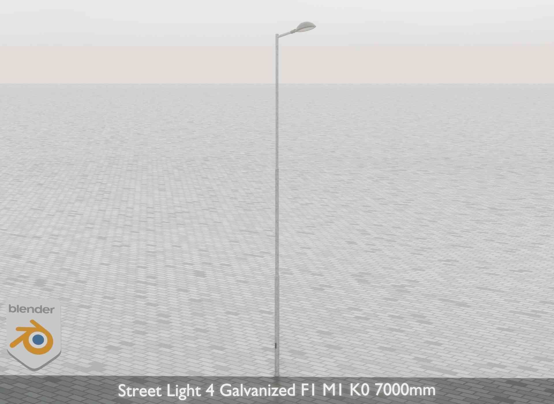 Street Light 4 Galvanized F1 M1 K0 7000mm Low-poly 3D model_64