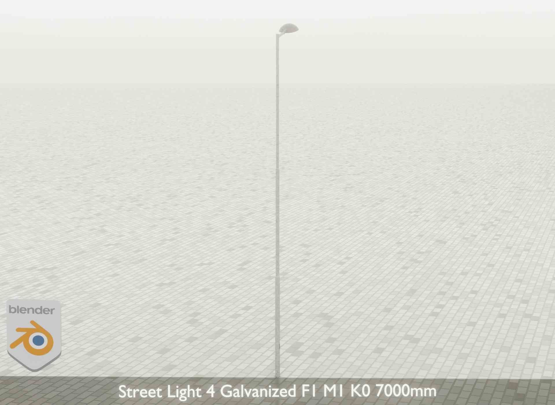 Street Light 4 Galvanized F1 M1 K0 7000mm Low-poly 3D model_52